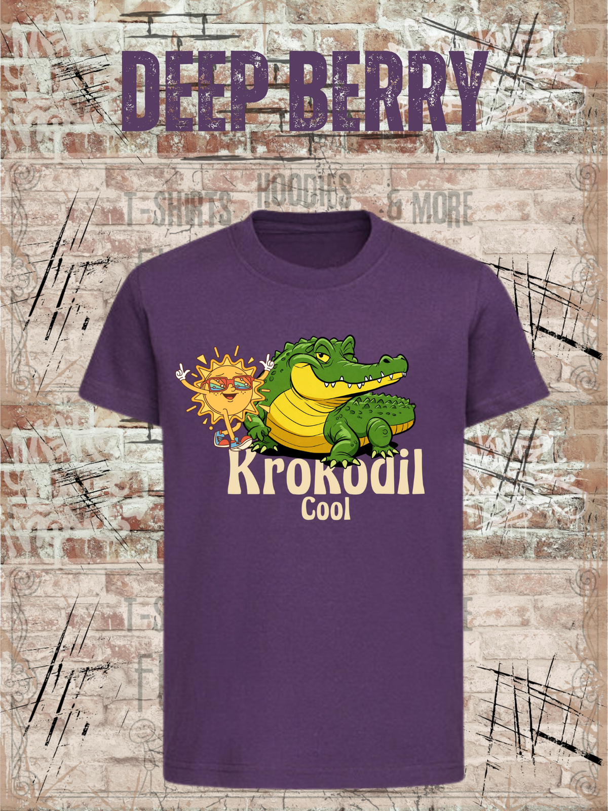 Krokodil Cool – Kinder T-Shirt für Jungen & Mädchen