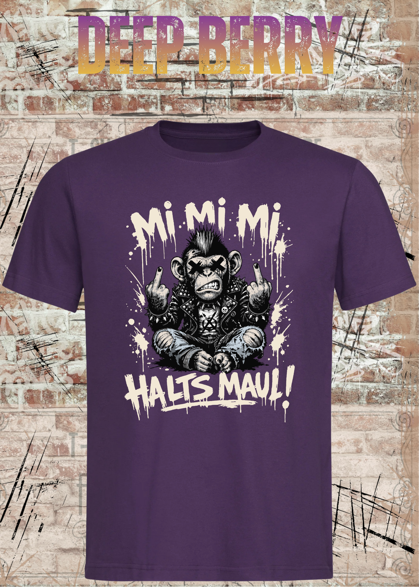 Mi Mi Mi Halt’s Maul Affe T-Shirt – Freches Punk Statement Shirt