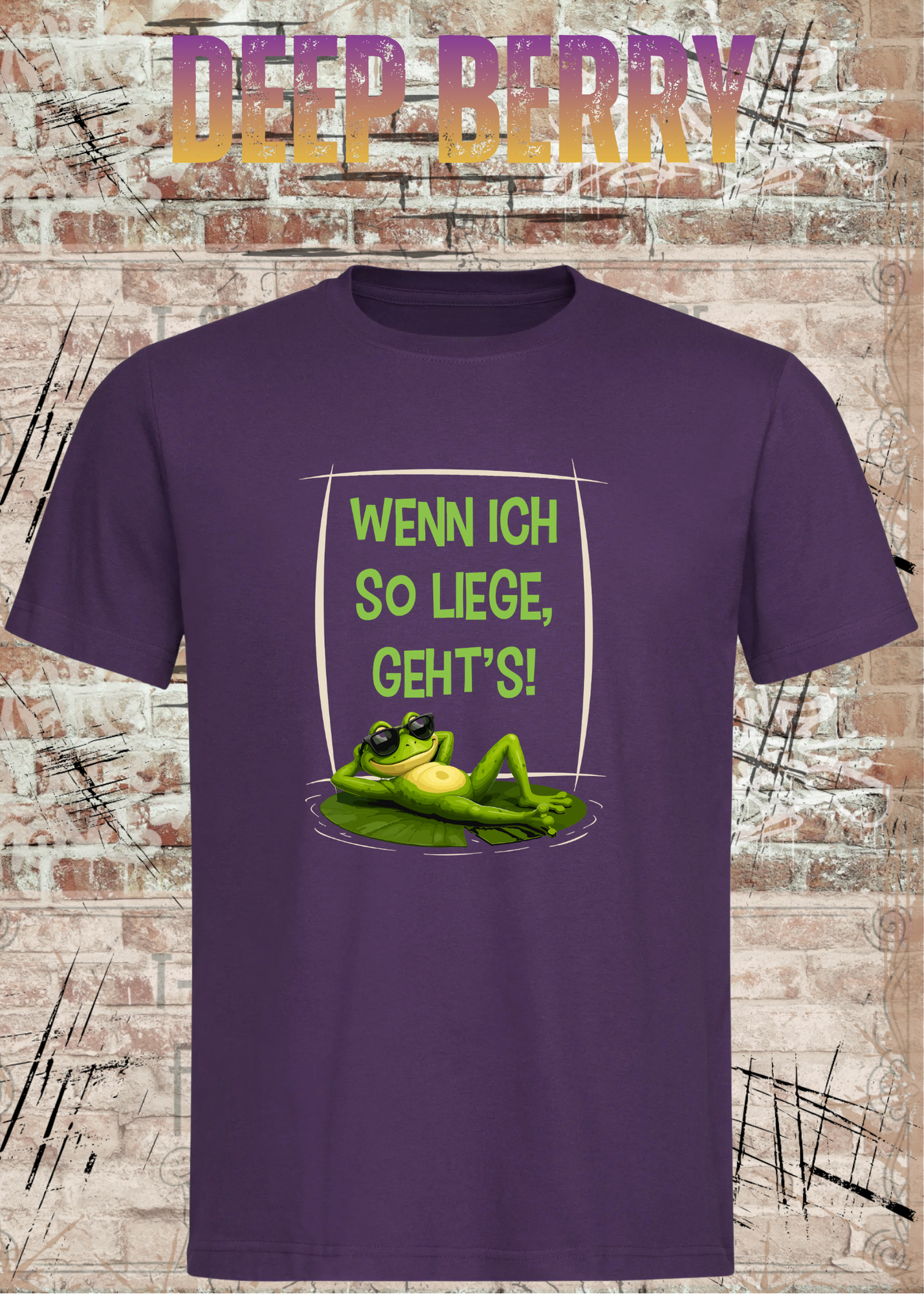 Wenn ich so liege, geht's! Frosch T-Shirt – Lustiges Fun Shirt mit chilligem Frosch