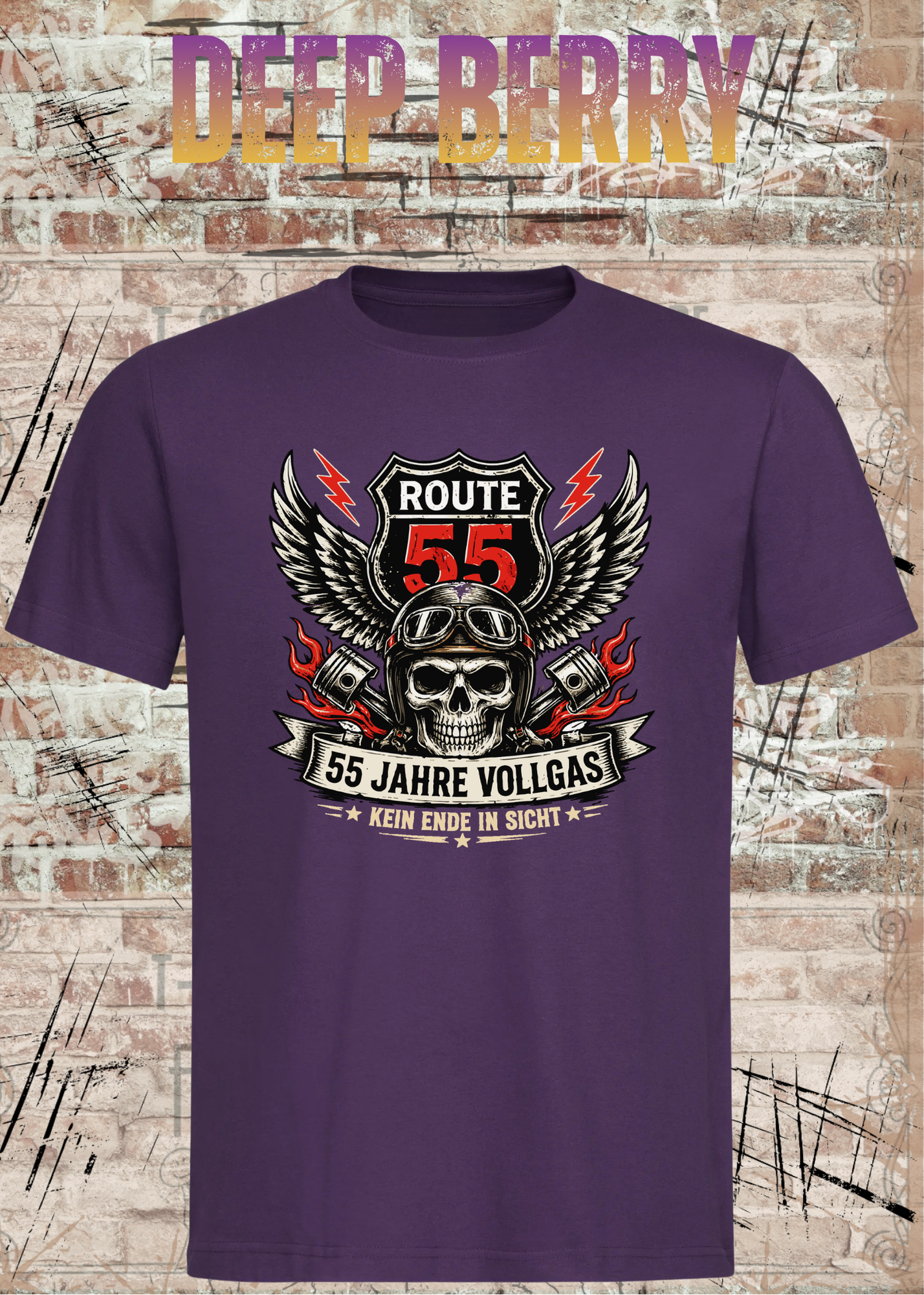 55 Jahre Vollgas T-Shirt – Route 55 | Lustiges 55. Geburtstag Geschenk für Männer