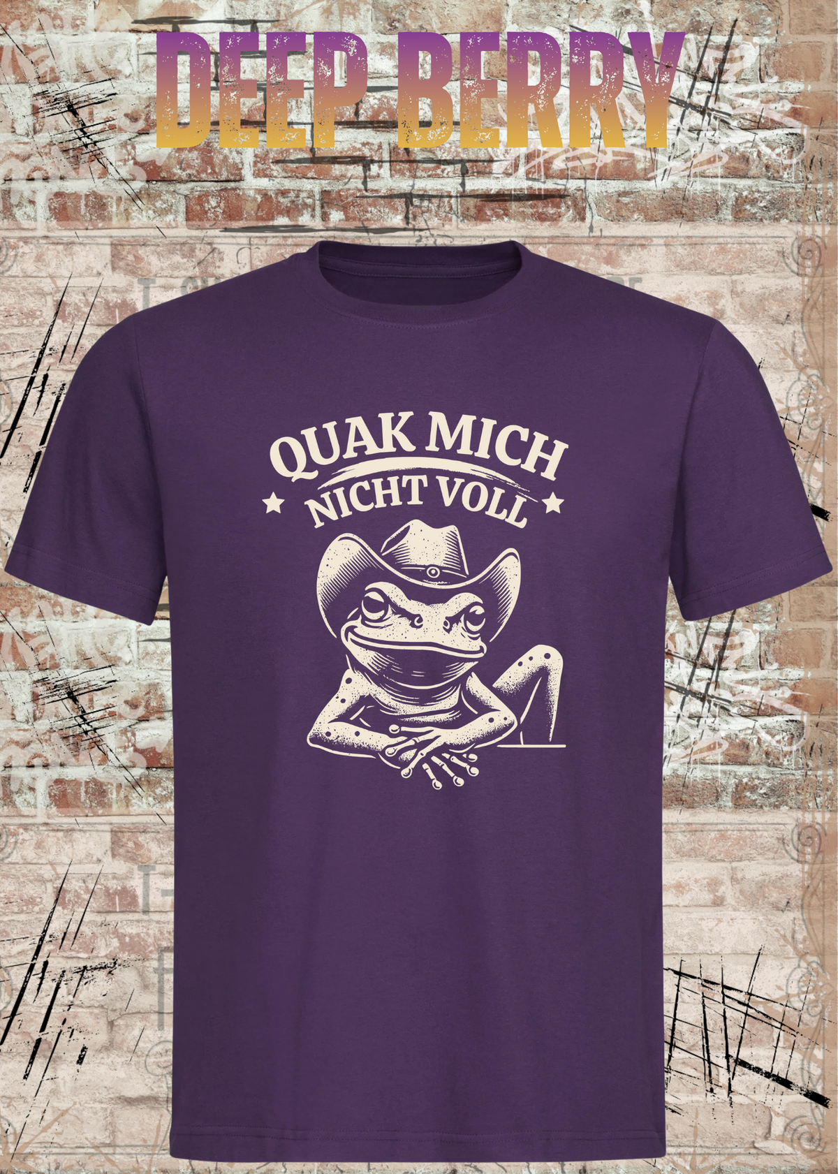 Unisex T-Shirt Beerenton mit Cowboy-Frosch und Spruch Quak mich nicht voll – FunnyZoom