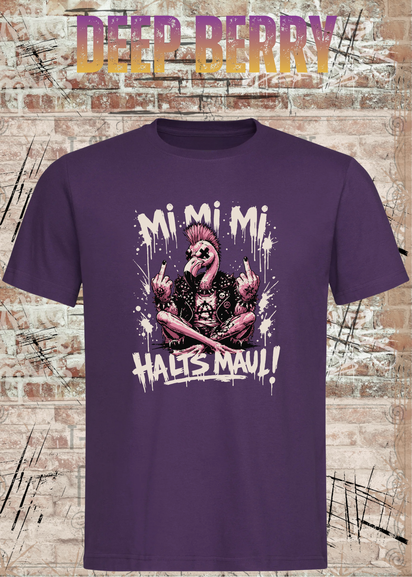 Mi Mi Mi Halt’s Maul Flamingo T-Shirt – Freches Punk Statement Shirt