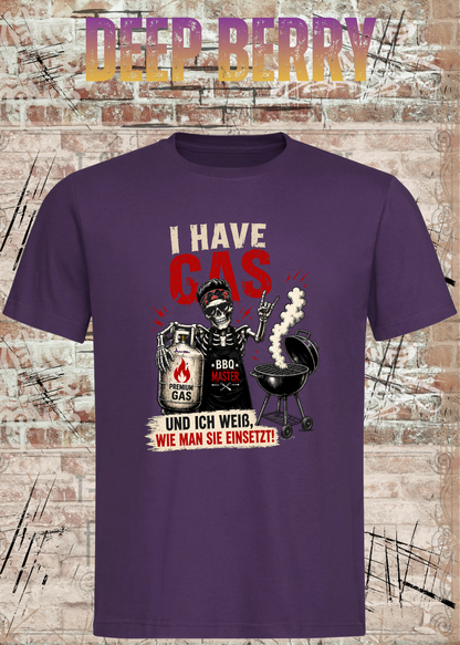Grillmeister T-Shirt „I Have Gas“ – Skelett BBQ