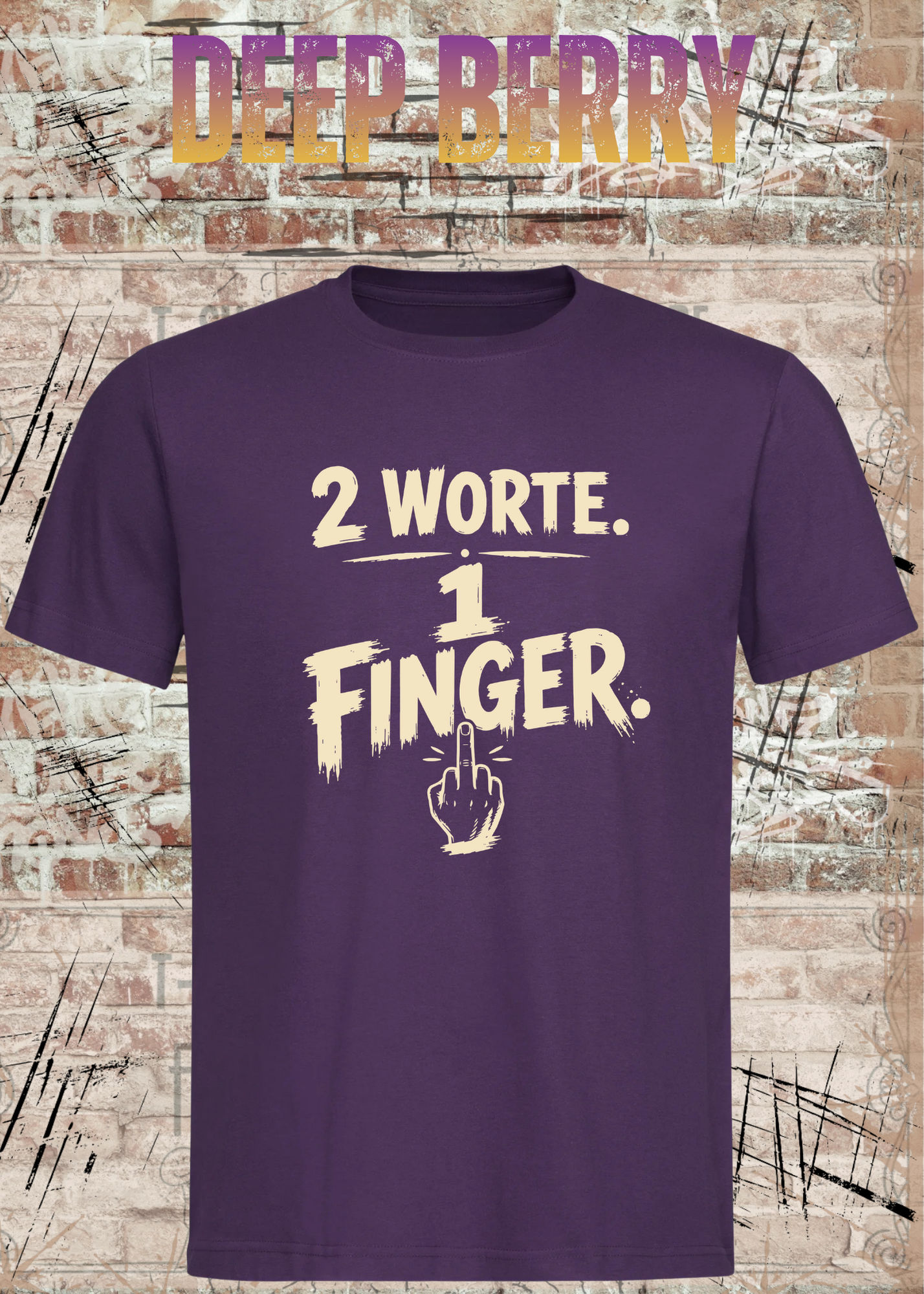 2 Worte. 1 Finger. – Freches Unisex T-Shirt