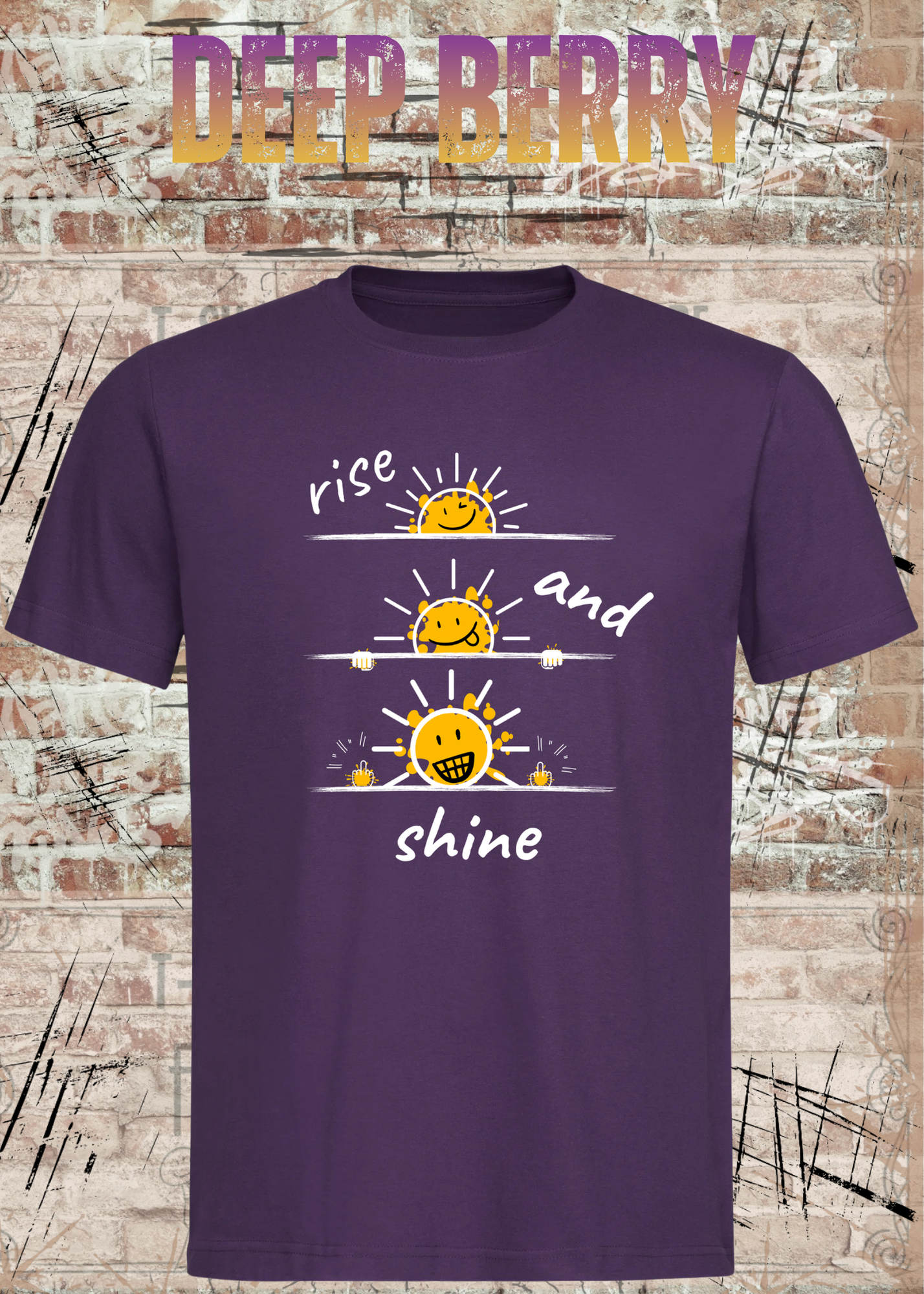 Rise and Shine T-Shirt | Lustiges Smiley Shirt | Motivation & Humor | Unisex