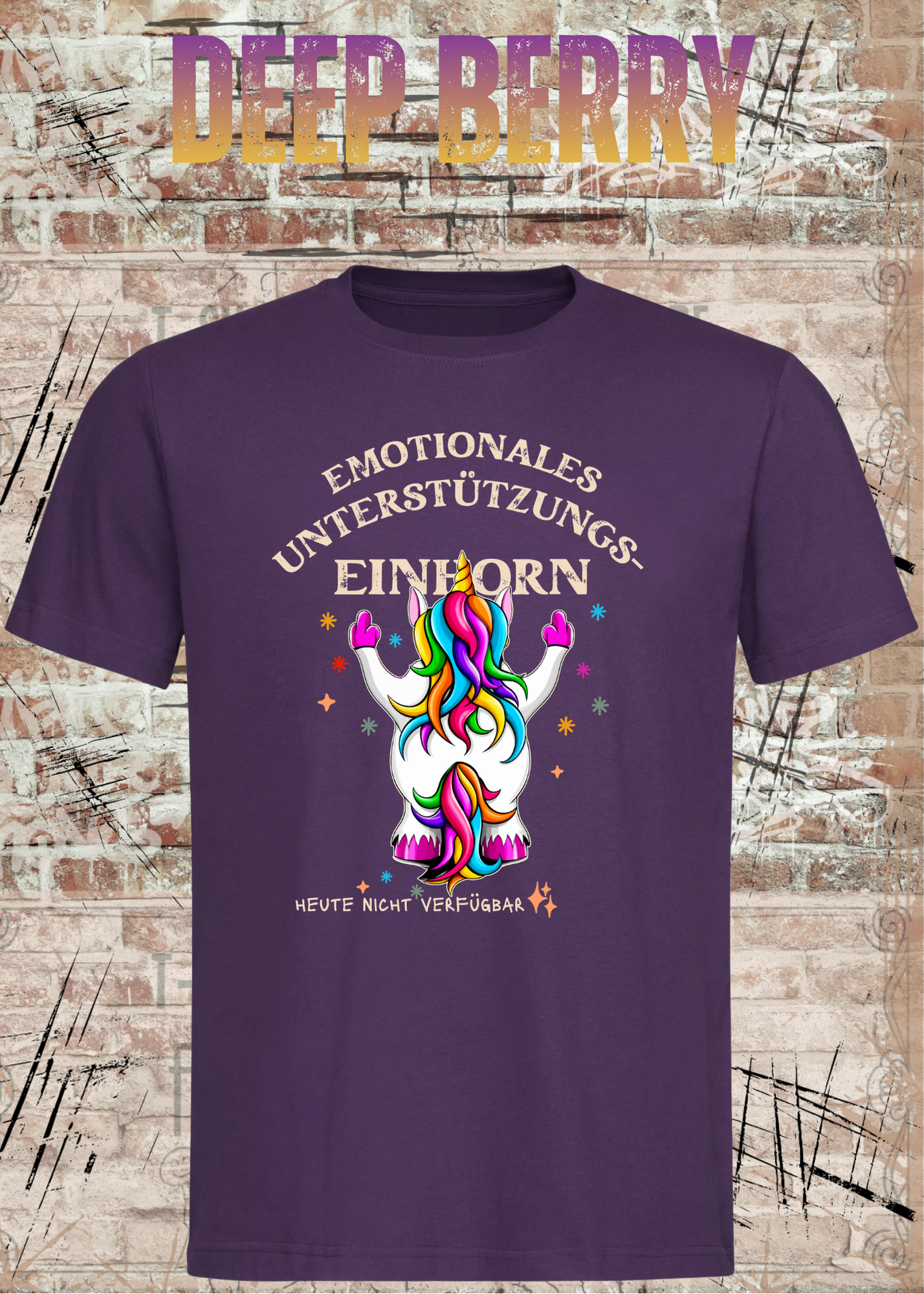 Emotionales Unterstützungs-Einhorn T-Shirt – Lustiges Unicorn Shirt Damen Herren