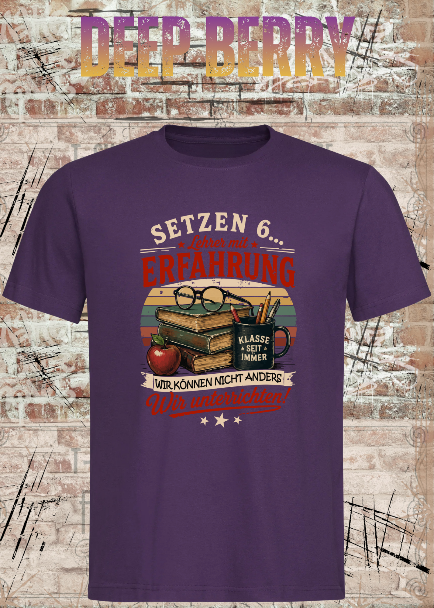 Lehrer T-Shirt "Setzen 6... Lehrer mit Erfahrung" | Lustiges Vintage Lehrer Shirt | Geschenk für Lehrer