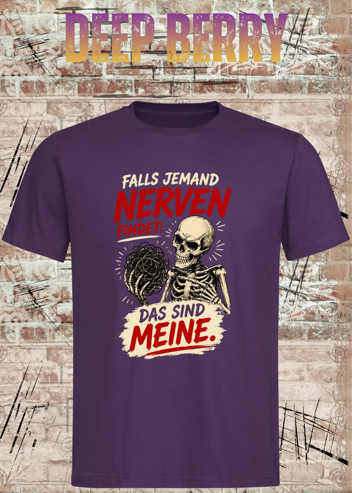 Falls jemand Nerven findet – Lustiges Skelett Unisex T-Shirt