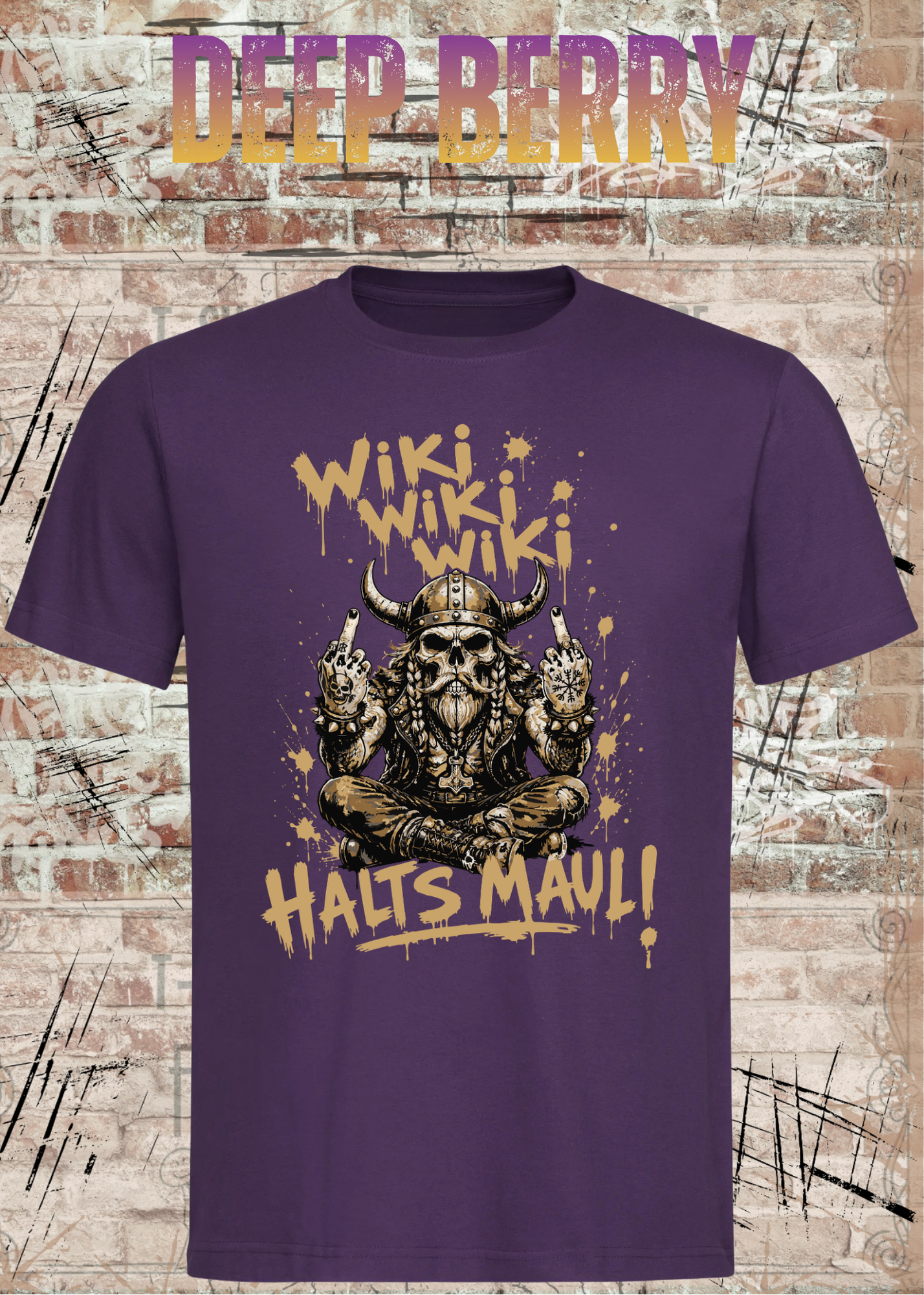 Wiki Wiki Wiki Halt’s Maul T-Shirt – Freches Wikinger Statement Shirt
