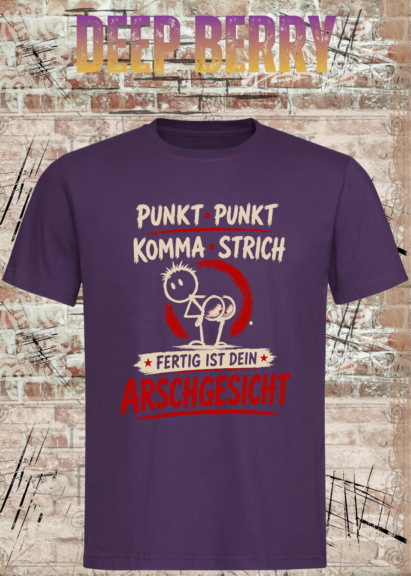 Punkt Punkt Komma Strich T-Shirt – Arschgesicht
