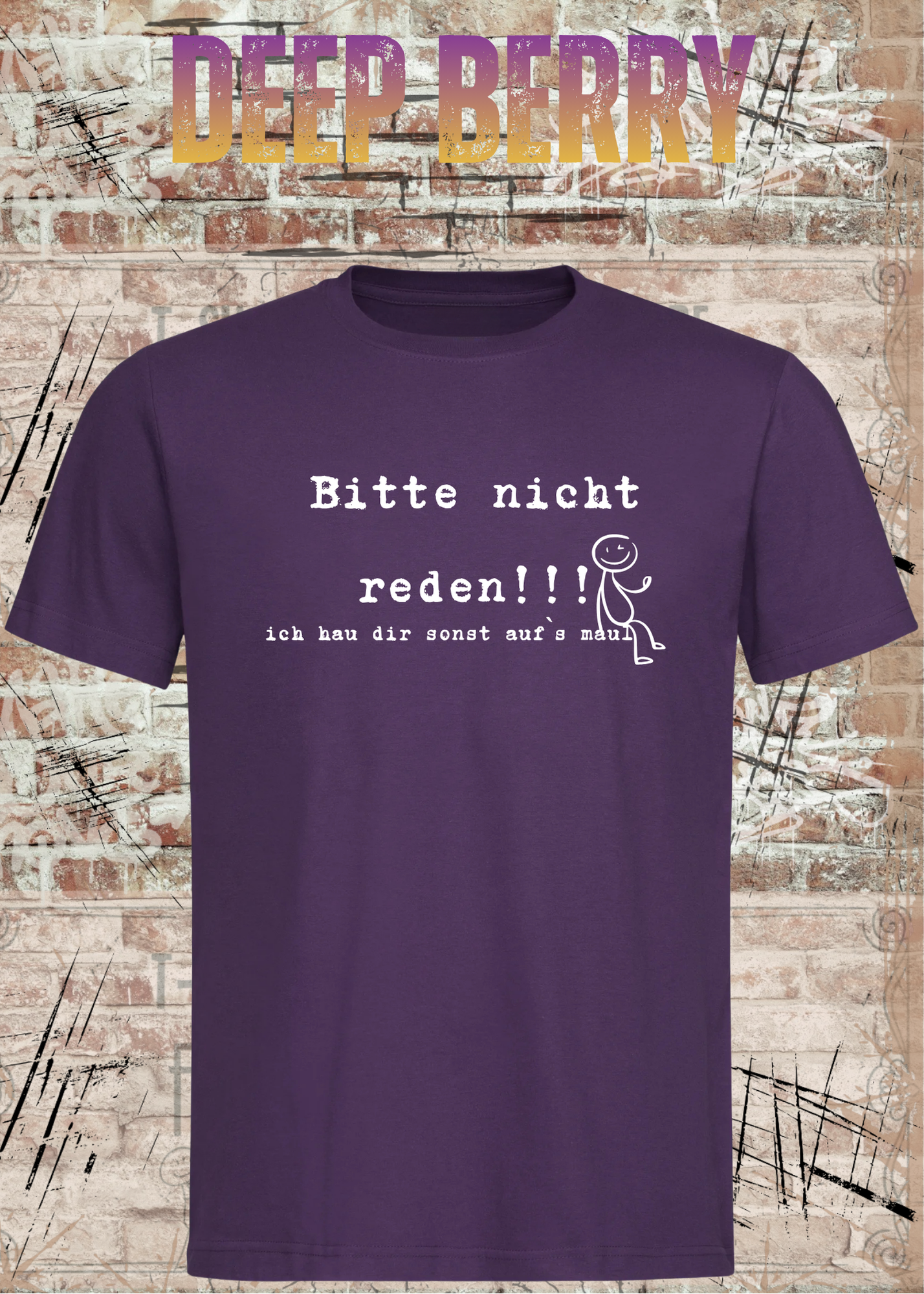 Bitte Nicht Reden T-Shirt – Lustiger Sarkasmus Spruch Unisex Shirt Schwarz Weiß