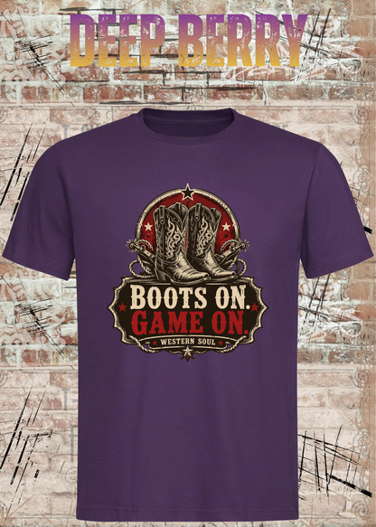 Boots On – Game On | Western Soul Unisex T-Shirt