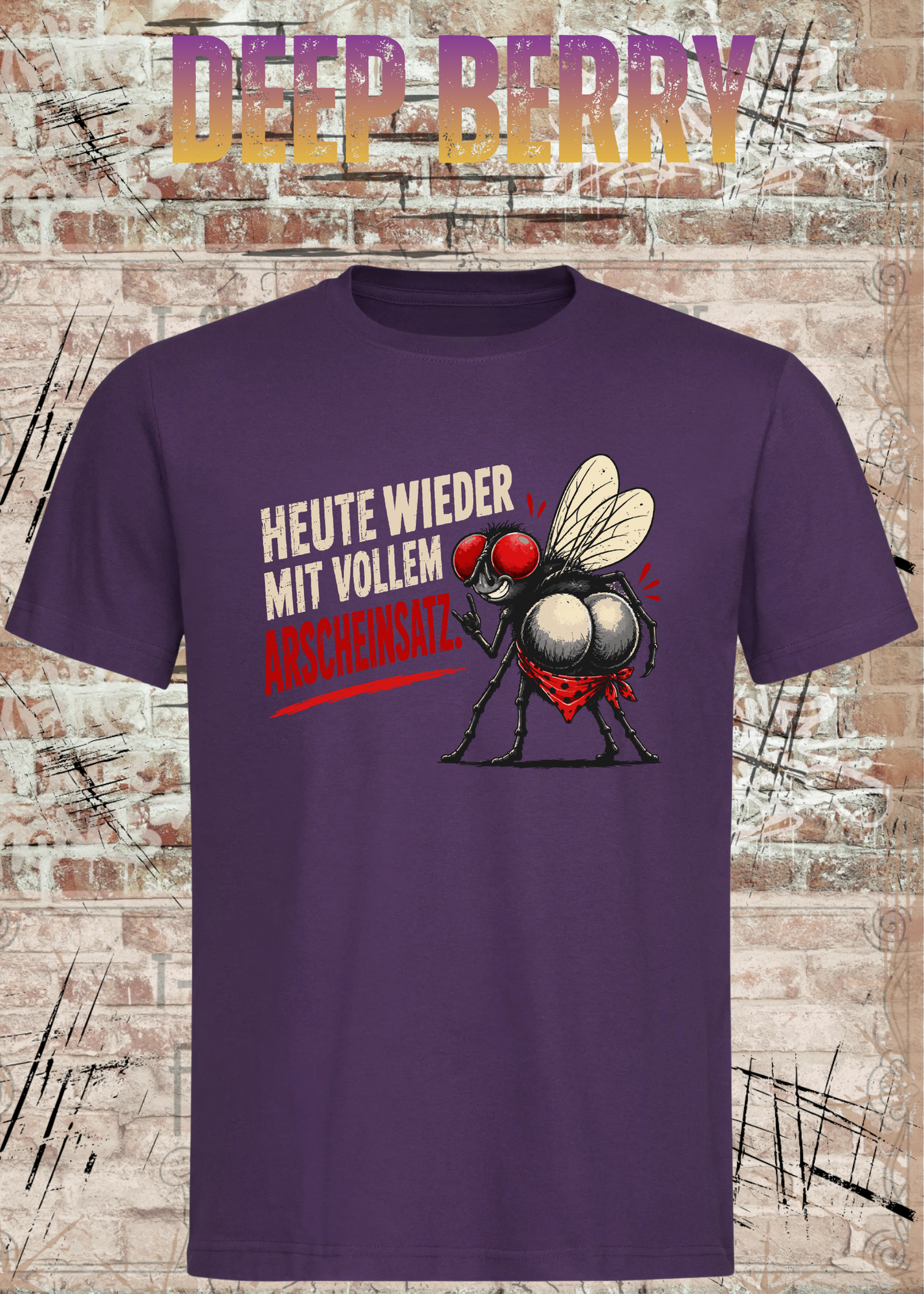 Heute wieder mit vollem Arscheinsatz – Lustiges Fliegen T-Shirt