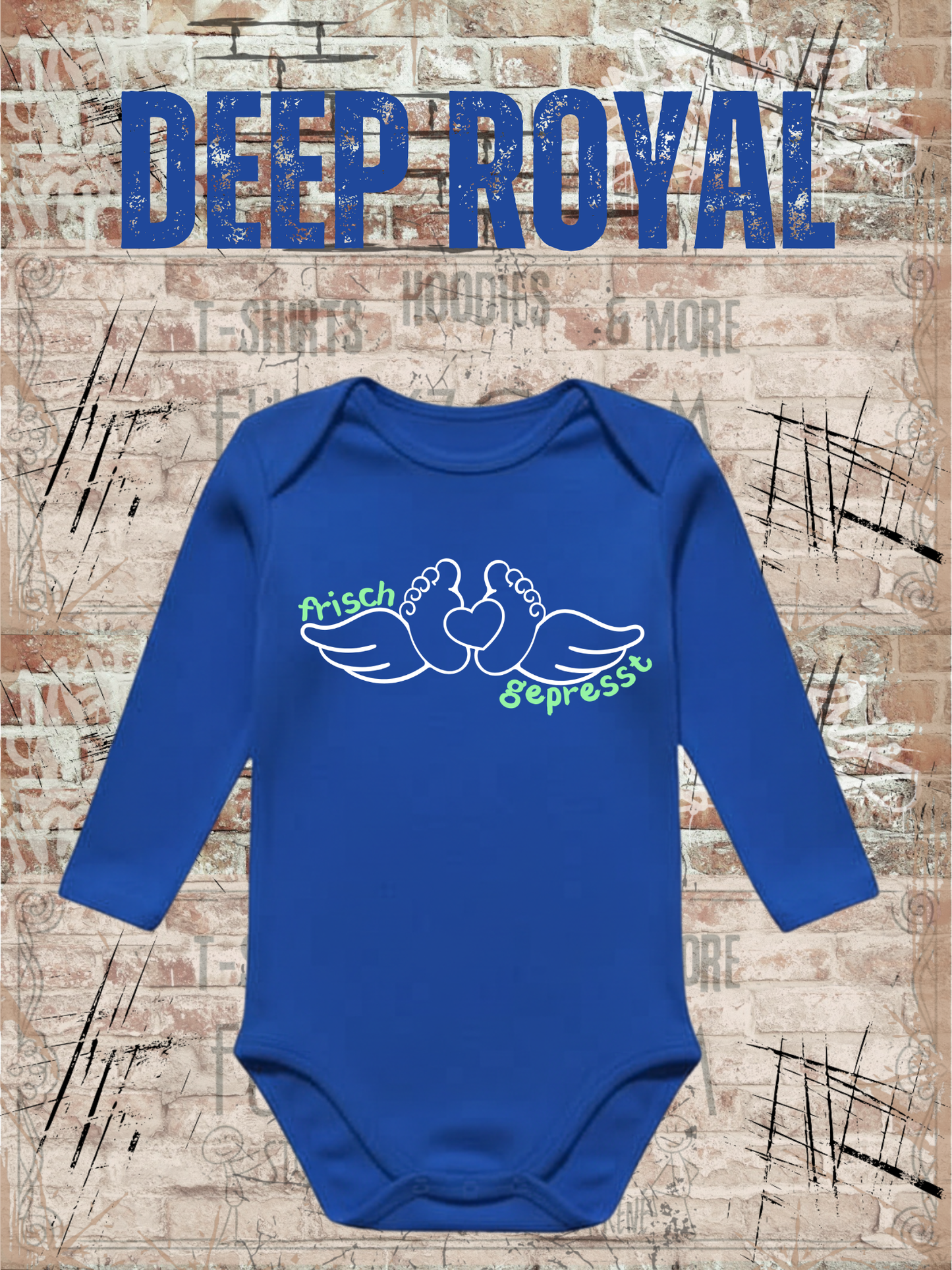 Baby Body Langarm Frisch gepresst Lustiger Spruch Geschenk zur Geburt Newborn Body