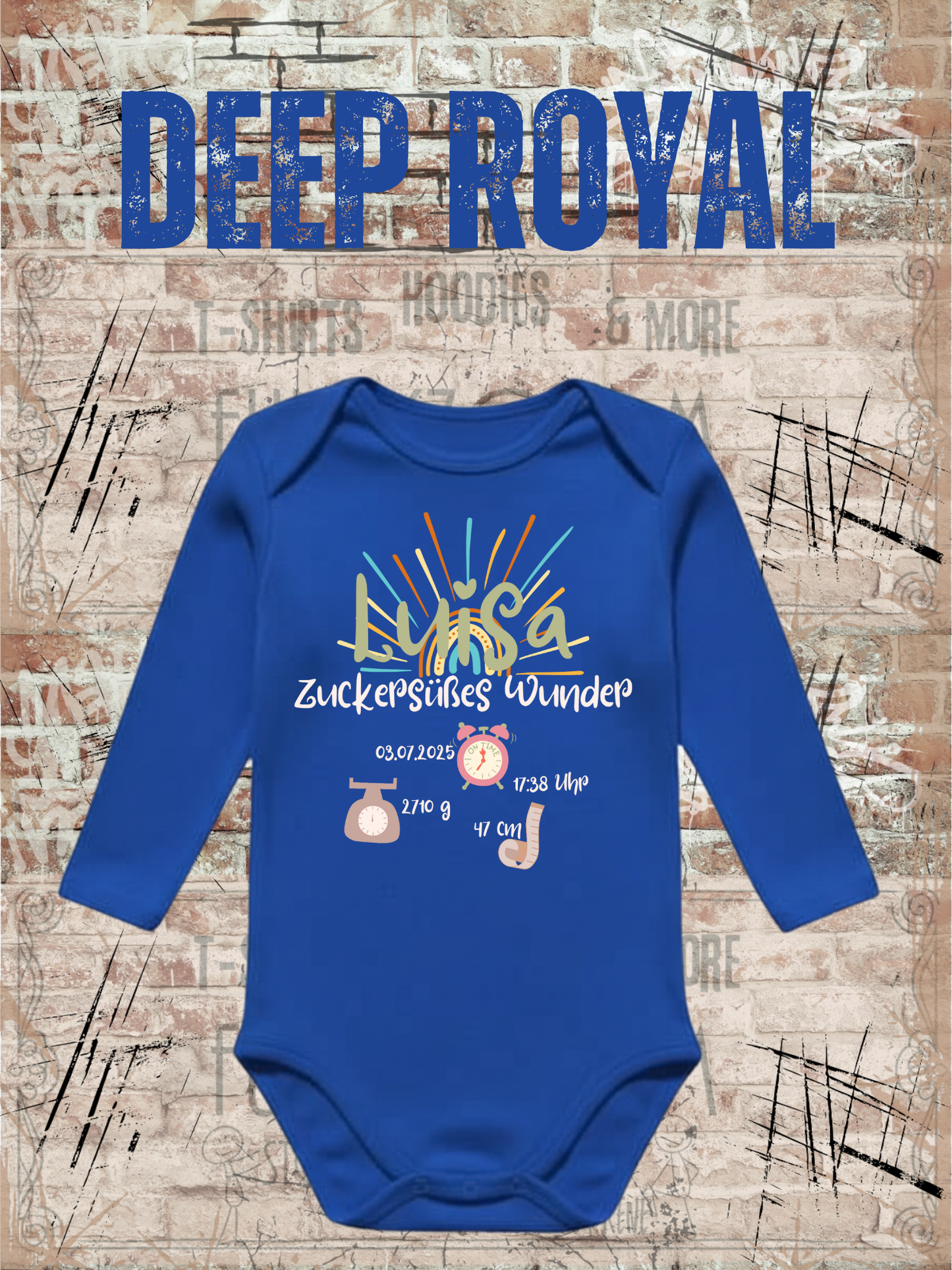 Baby Body Zuckersüßes Wunder personalisierbar mit Geburtsdatum Größe und Gewicht Baby Body Geschenkidee Newborn Baby Body