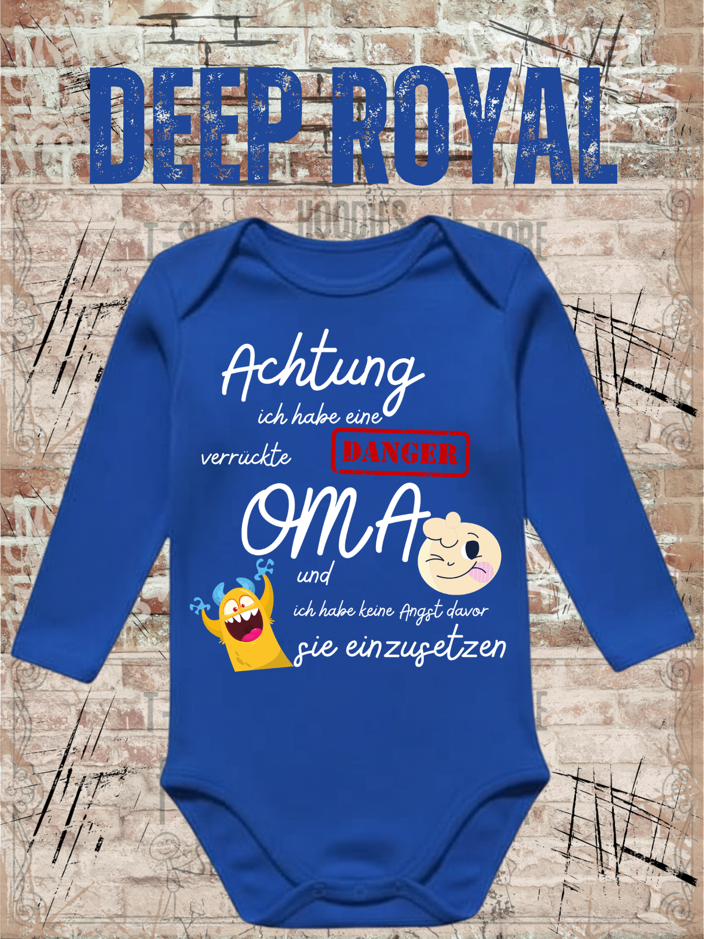 Baby Body 'Achtung verrückte Oma' - Lustiger Spruch | Geschenk Geburt & Geburtstag
