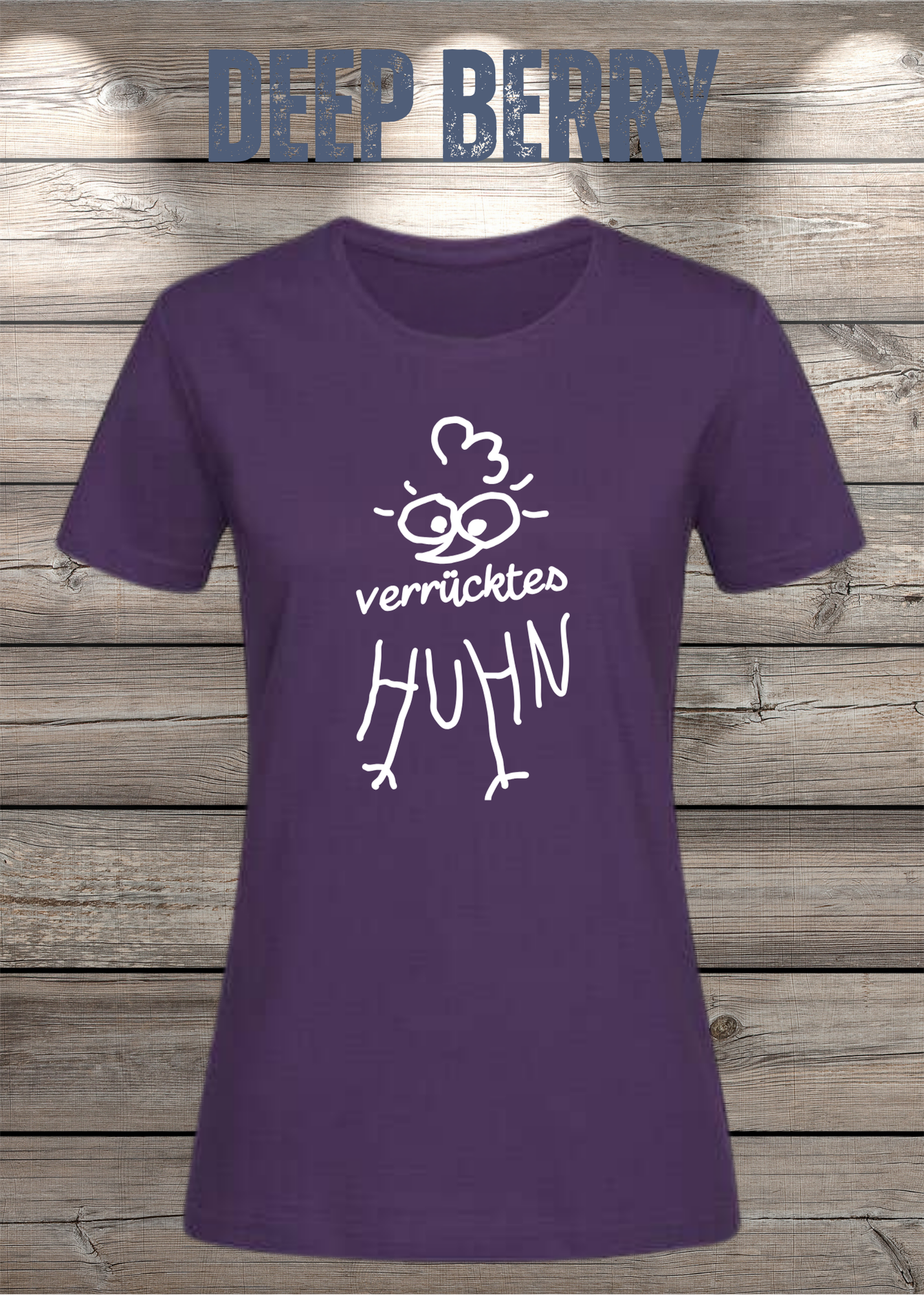 Verrücktes Huhn Damen T-Shirt | Lustiges Huhn Shirt | Witziges Fun Shirt für Frauen