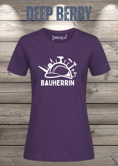 Bauherrin Damen T-Shirt in Deep Berry.