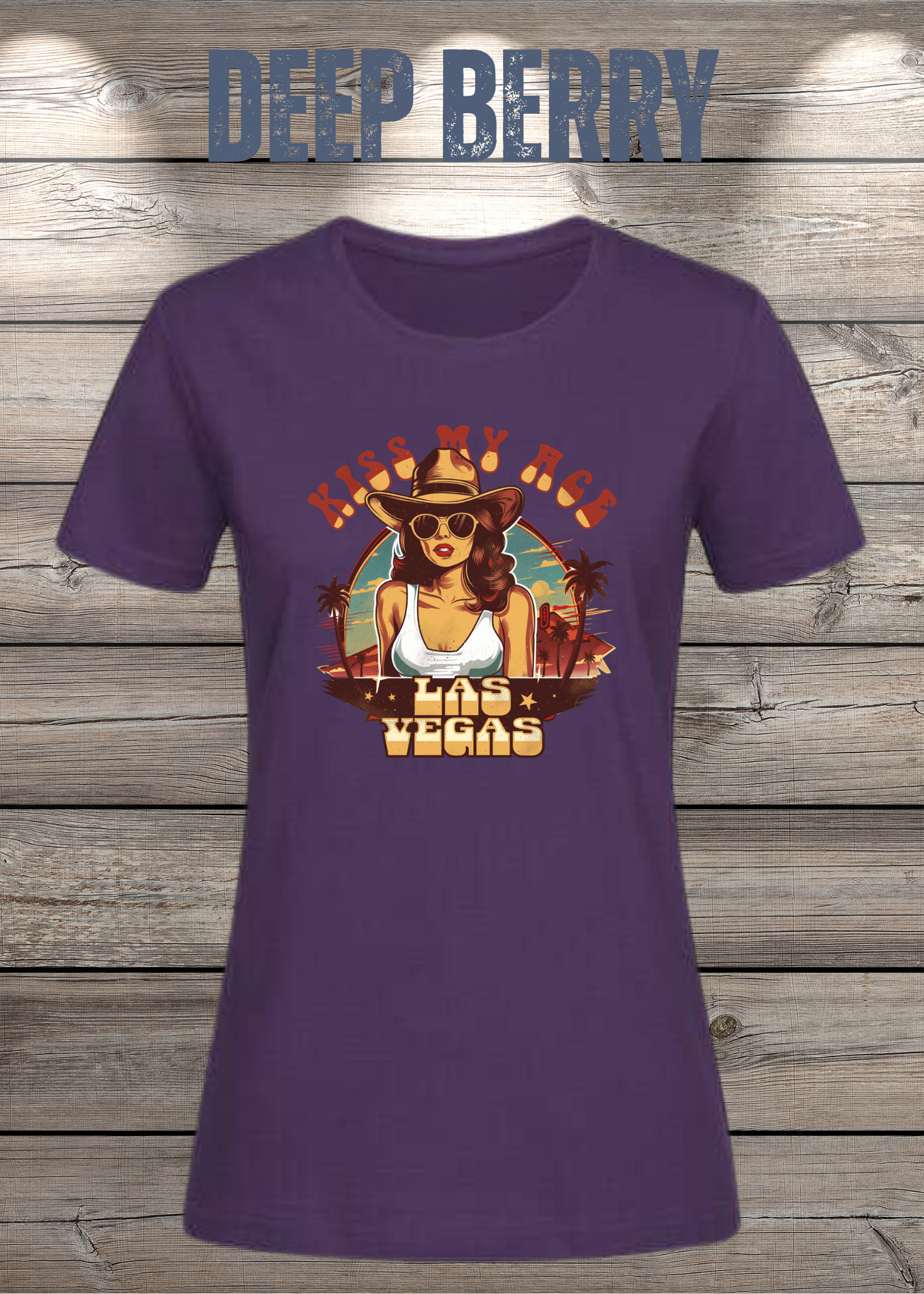 Kiss my Ace - Las Vegas Damen T-Shirt mit Spruch