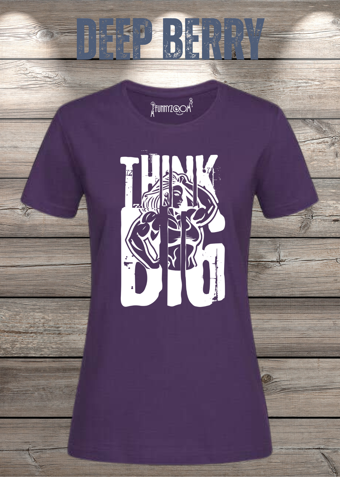 Damen T-Shirt Think Big Motivations-Shirt mit Spruch | Bodybuilder Geschenkidee