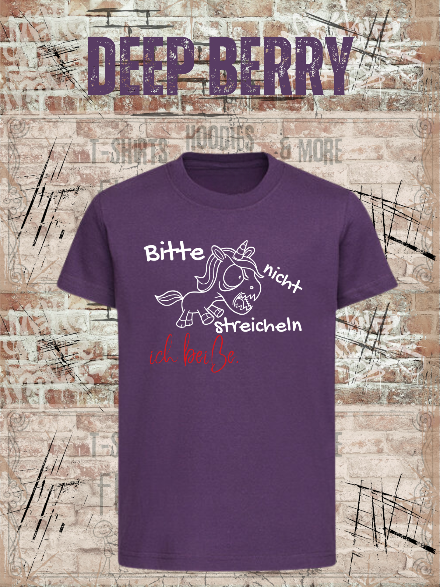 Kinder T-Shirt Einhorn bitte nicht streicheln, ich beiße Witziges Kids T-Shirt Geschenkidee