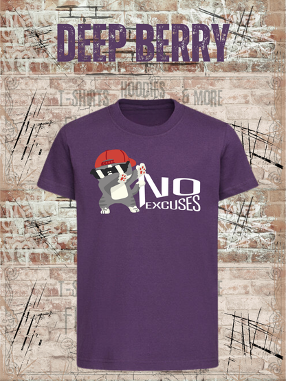 No Excuses Kinder T-Shirt – Keine Entschuldigung Lustiger Motivationsspruch für Kinder