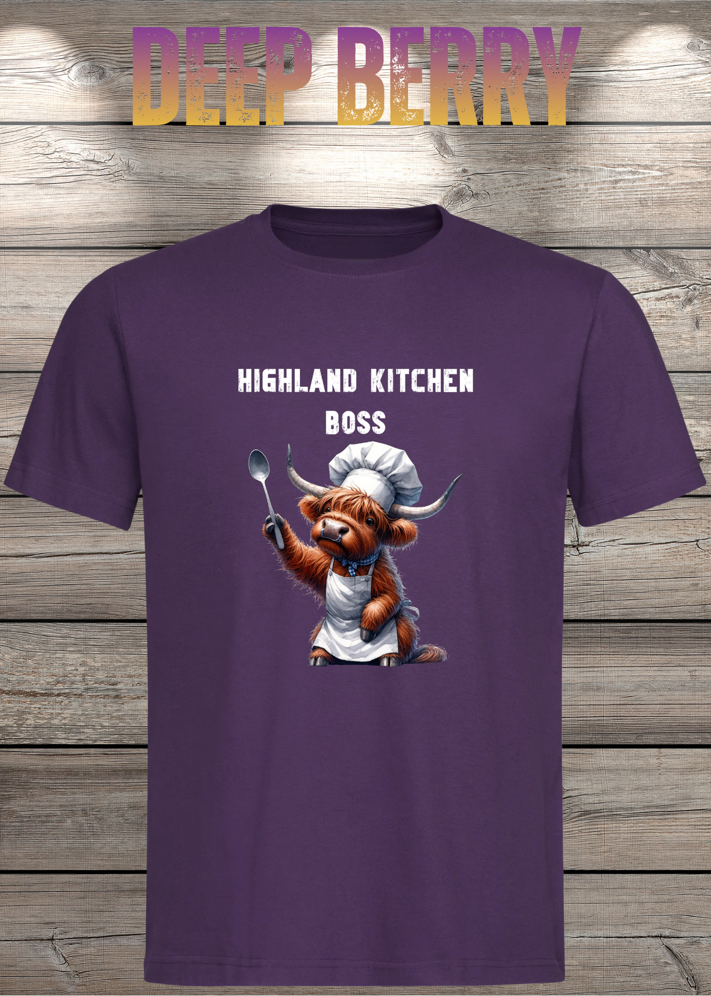 Highland Kuh Unisex T-Shirt Highland Kitchen Boss - Zottel-Chef - Zottel Chefin
