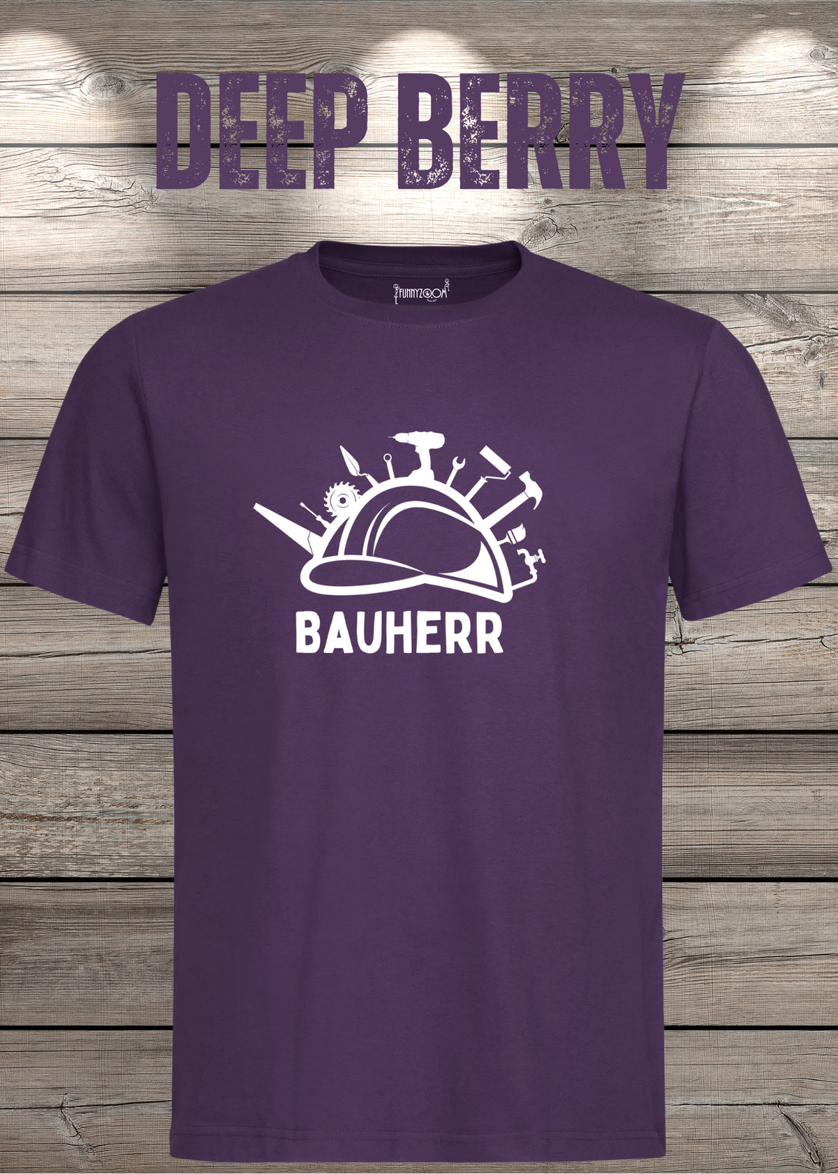 Bauherr T-Shirt Herren in Deep Berry.