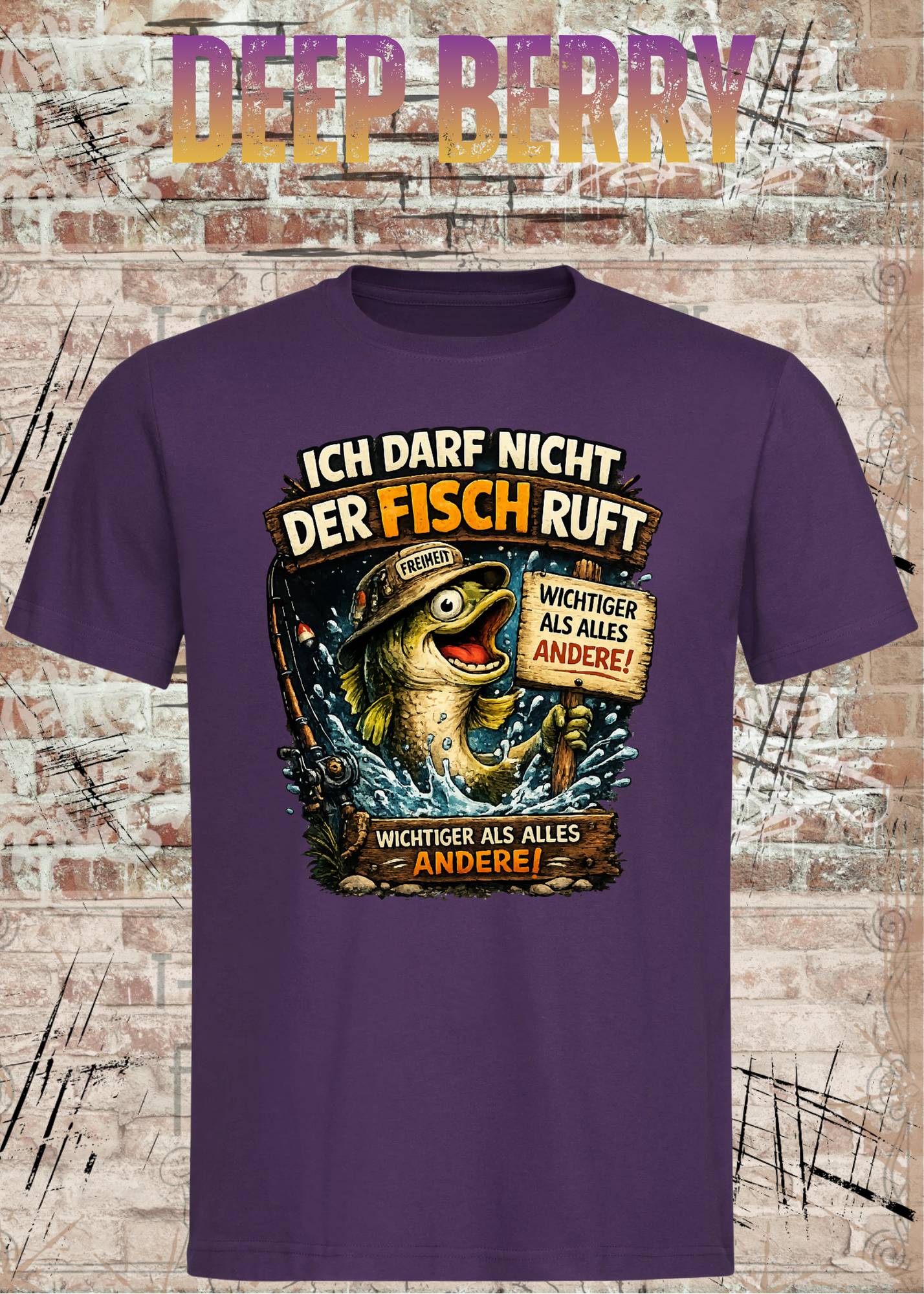 Unisex Angler T-Shirt – Ich darf nicht, der Fisch ruft | Lustiges Angel Shirt Geschenk