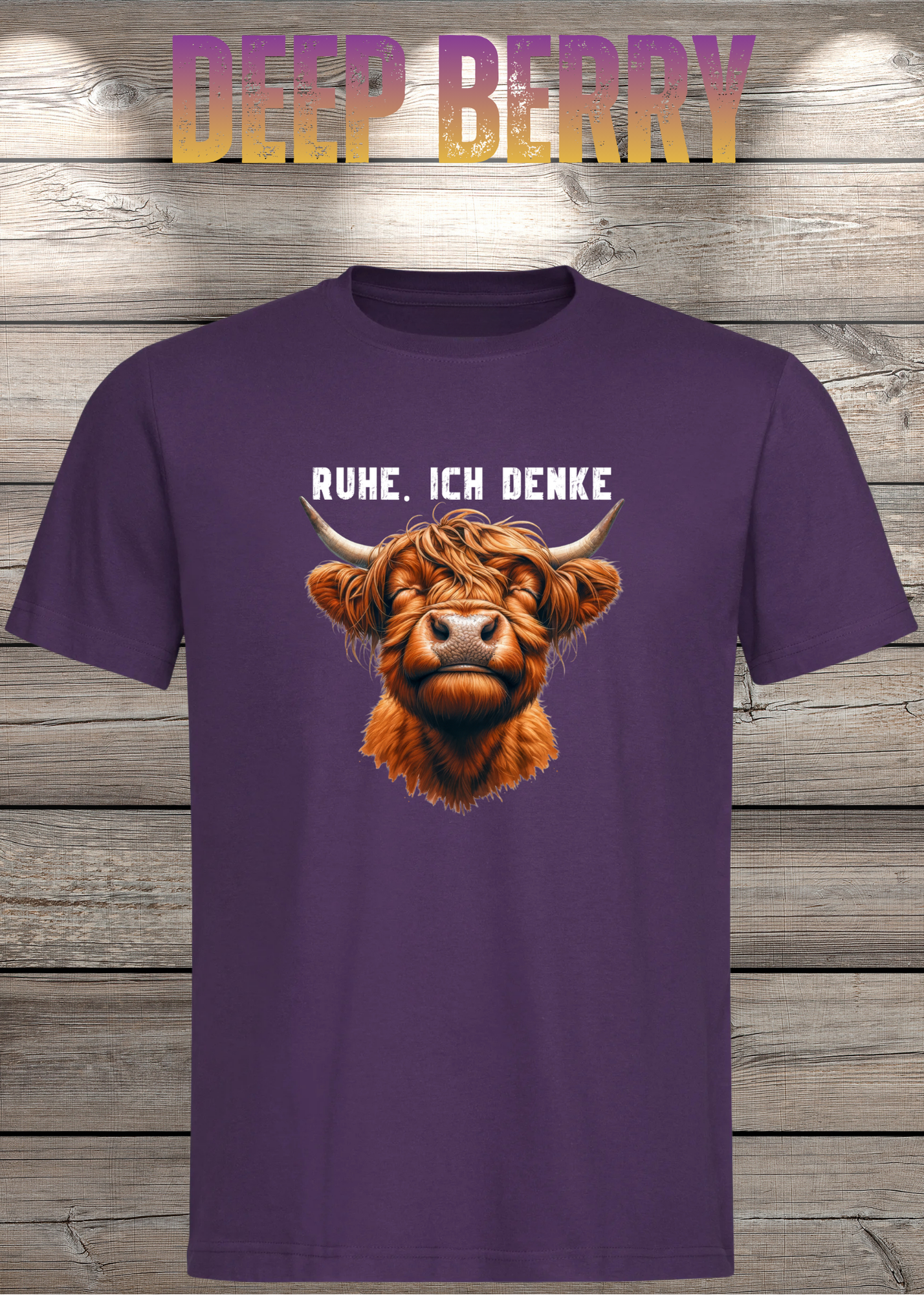 Highland Kuh Unisex T-Shirt - Ruhe! Ich denke...