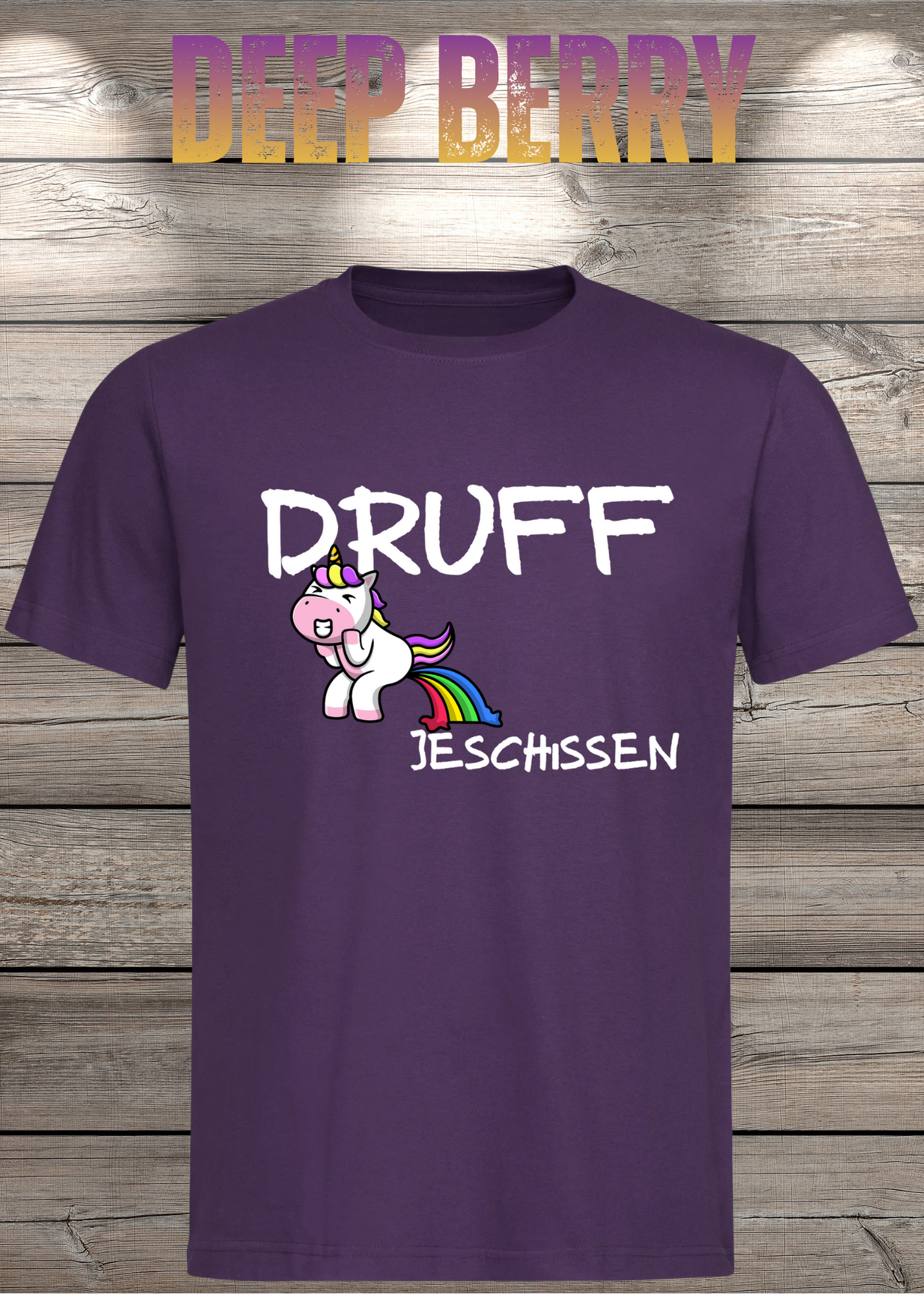 T-Shirt Druff jeschissen Einhorn - Lustige Sprüche Geschenkidee Geburtstag Freizeit Unisex