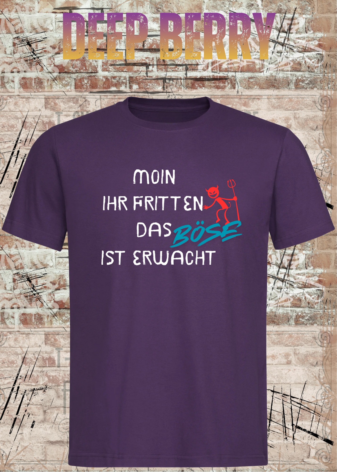 Moin Ihr Fritten das Böse ist erwacht T-Shirt – Lustiger Morgenmuffel Spruch Unisex