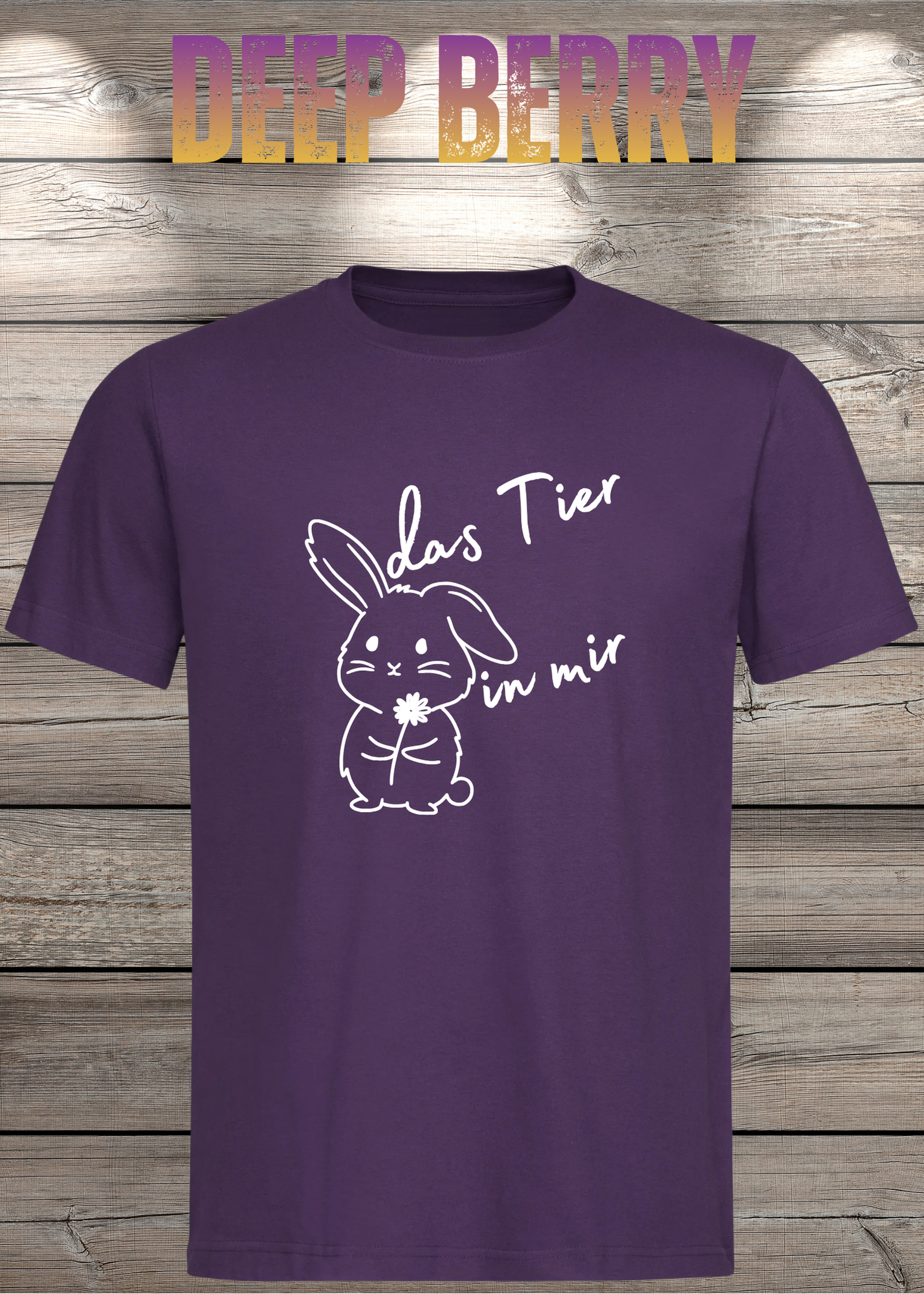 T-Shirt 'Das Tier in mir' - Witziges Spruch-Shirt mit süßem Hasen-Motiv
