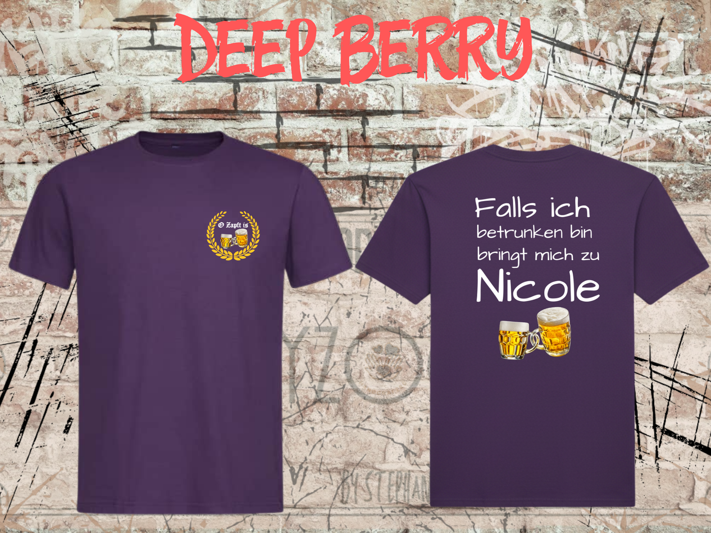 Personalisiertes Partner T-Shirt – Falls ich betrunken bin bringt mich zu (Name) – Lustiges Geschenk für Paare