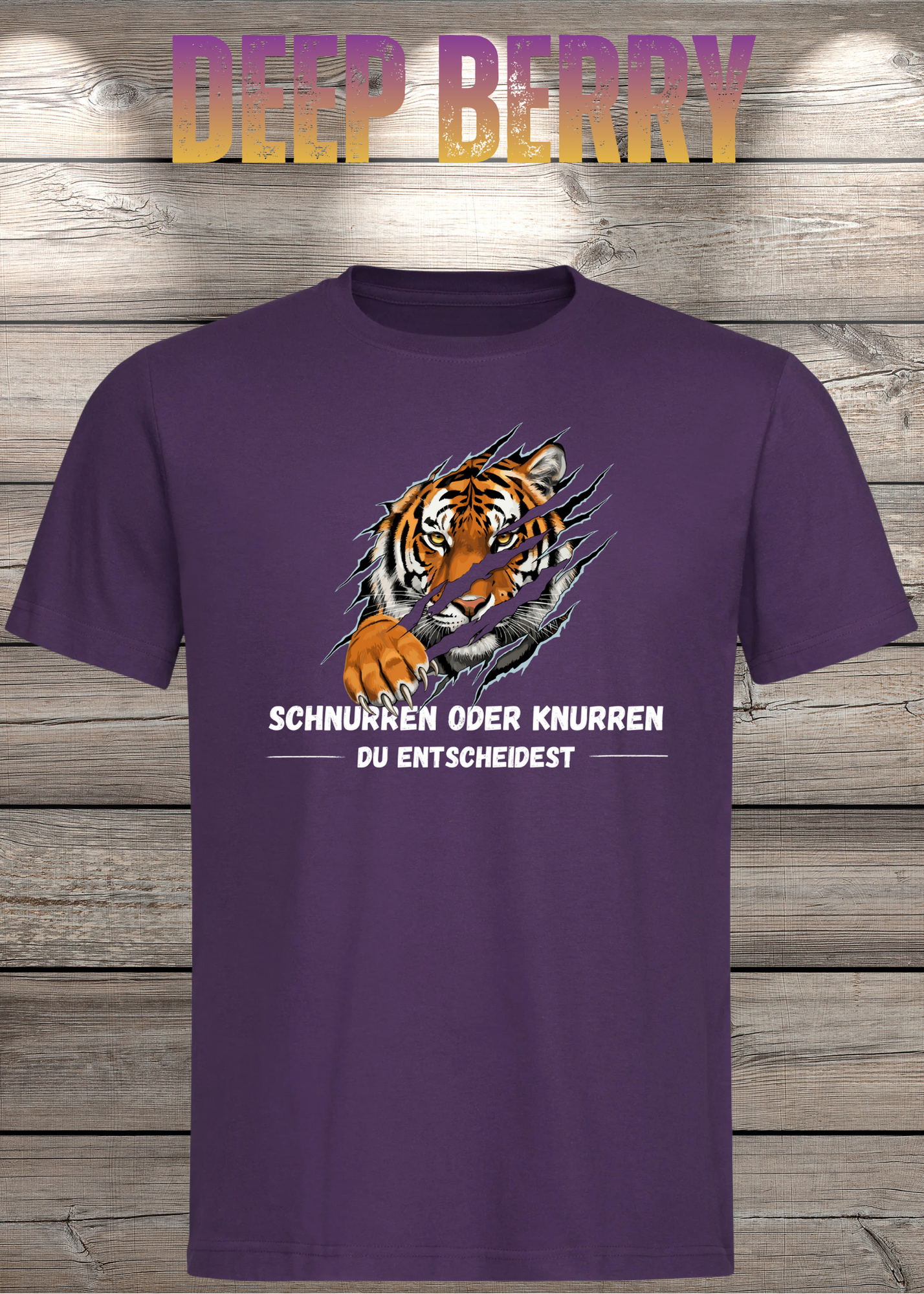 Tiger T-Shirt Unisex - Schnurren oder Knurren Du Entscheidest - Lustiges Raubtier-Shirt