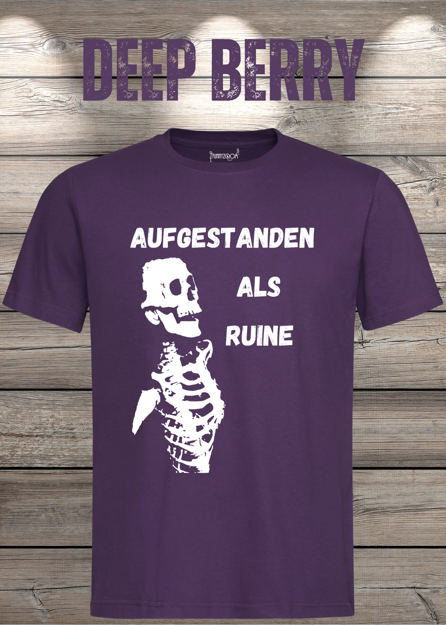 Aufgestanden als Ruine T-Shirt – Lustiges Skelett Shirt für Morgenmuffel