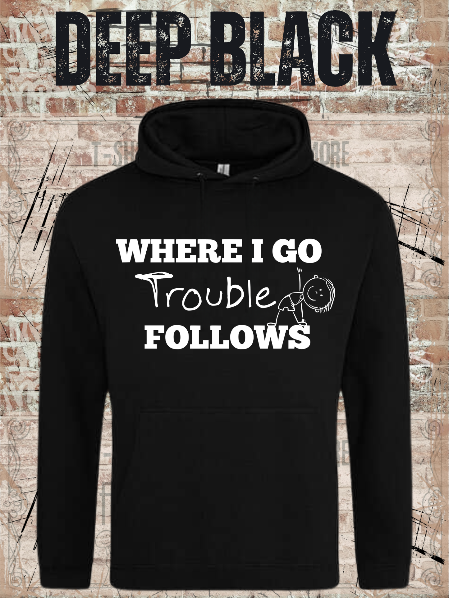 Eltern Hoodie 'Where I Go Trouble Follows' – Partnerlook mit Sohn | Unisex Kapuzenpulli