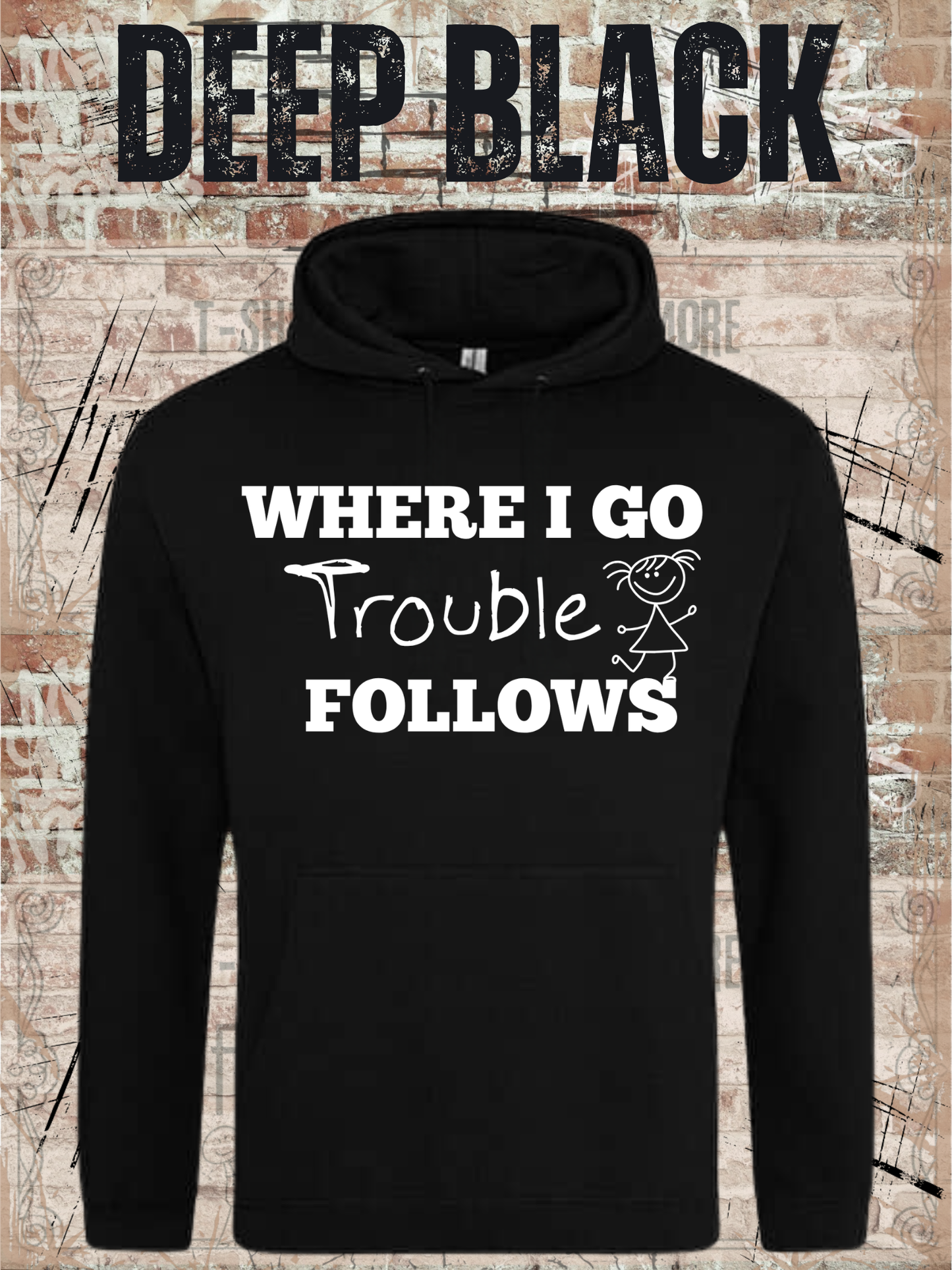 Eltern Hoodie 'Where I Go Trouble Follows' – Partnerlook mit Tochter | Unisex Kapuzenpulli