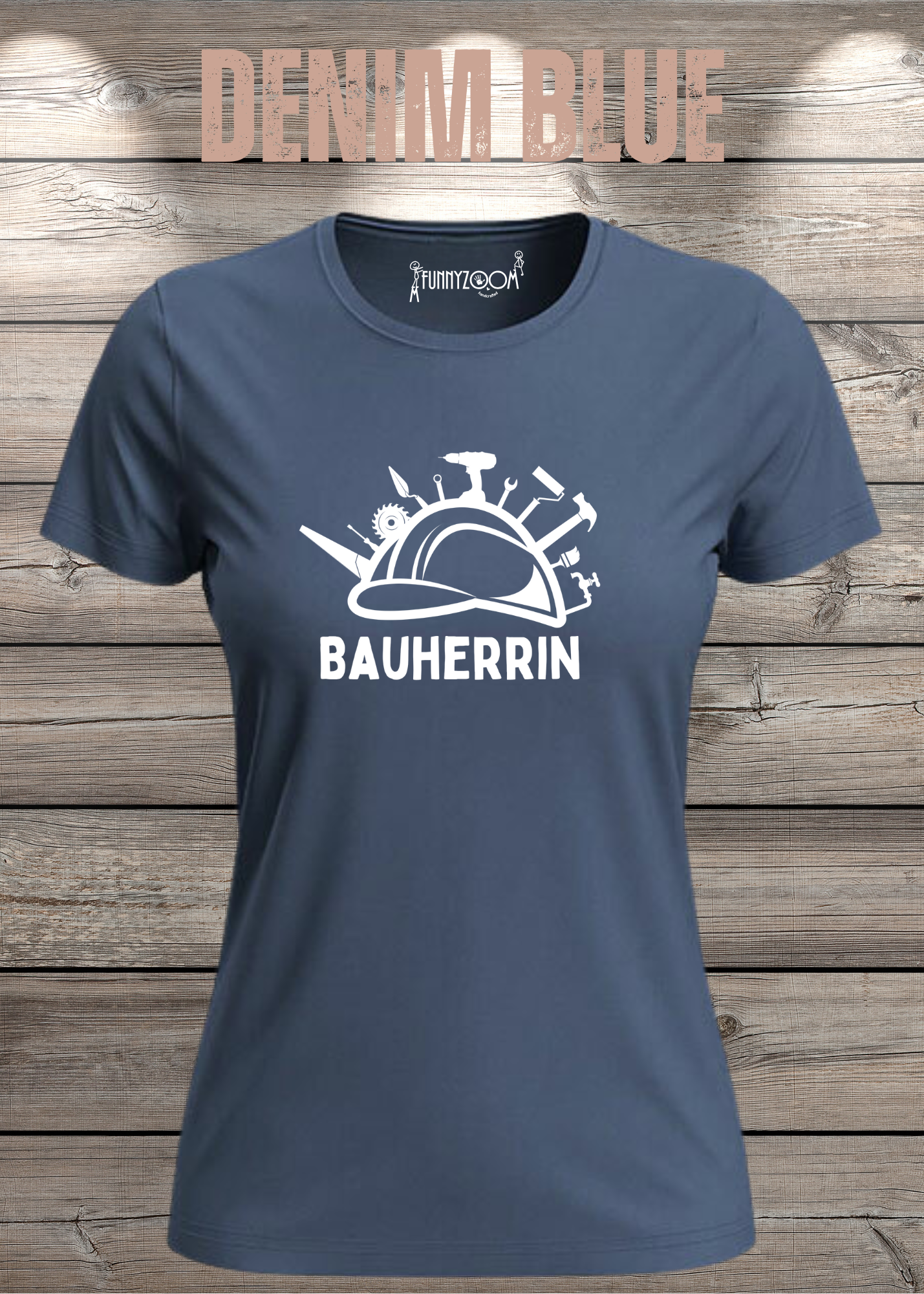 Damen T-Shirt Bauherrin Geschenkidee für Hausbesitzerin Witziges T-Shirt mit Spruch Lustiges Freizeit T-Shirt Haus bauen