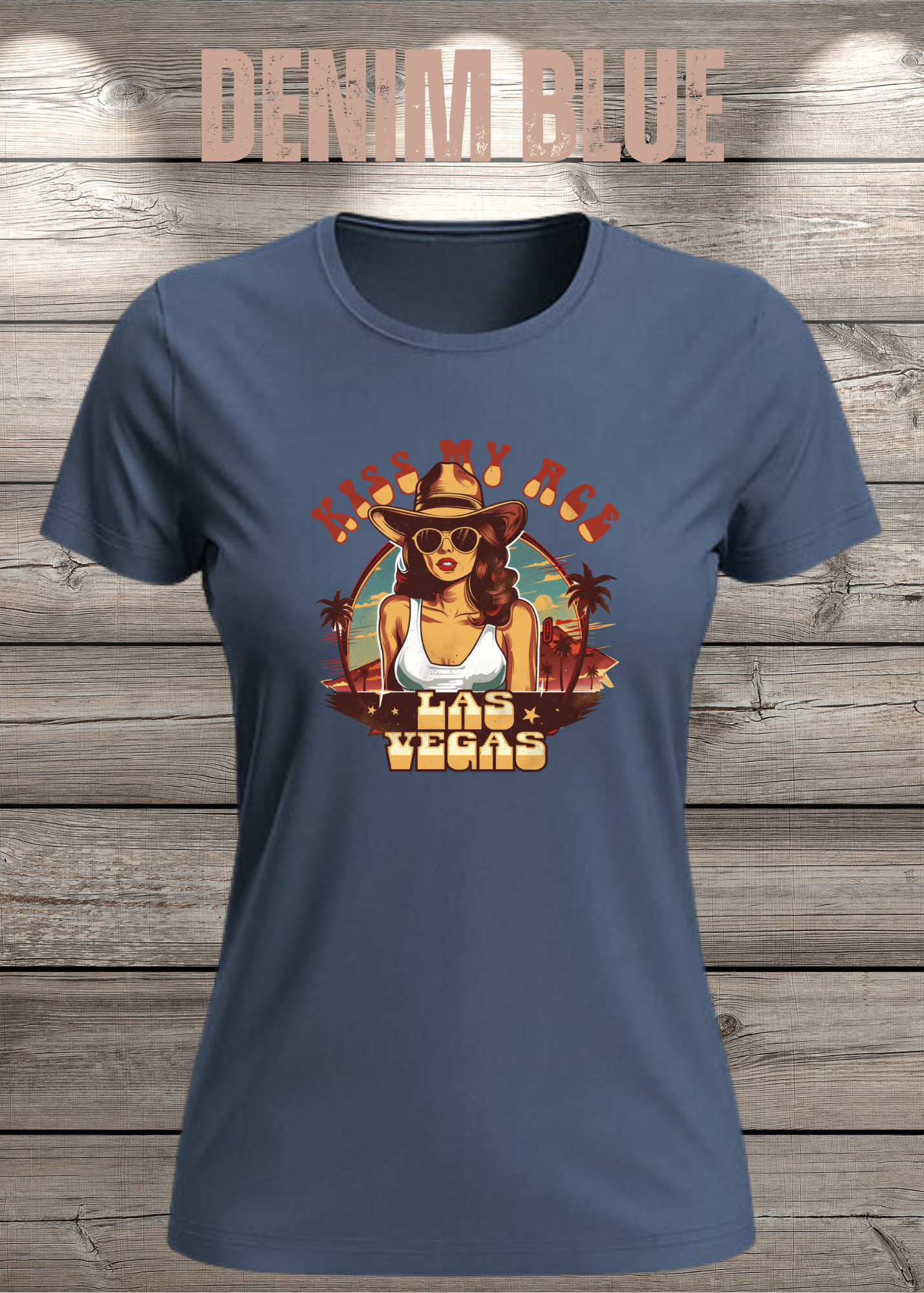 Kiss my Ace - Las Vegas Damen T-Shirt mit Spruch