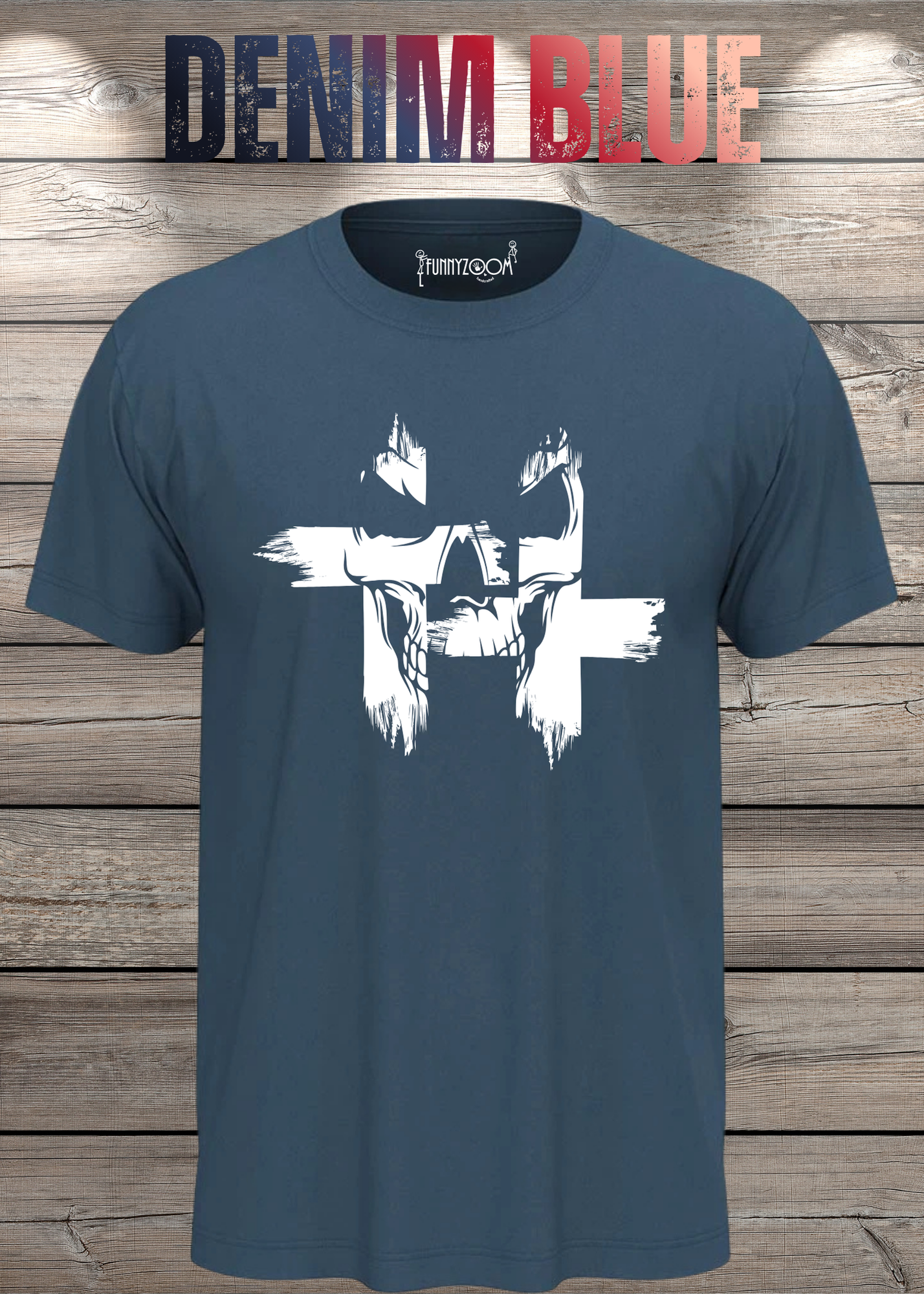 T-Shirt Kreuz Skull Totenkopf - Gothic Geschenkidee Rock Metal Style