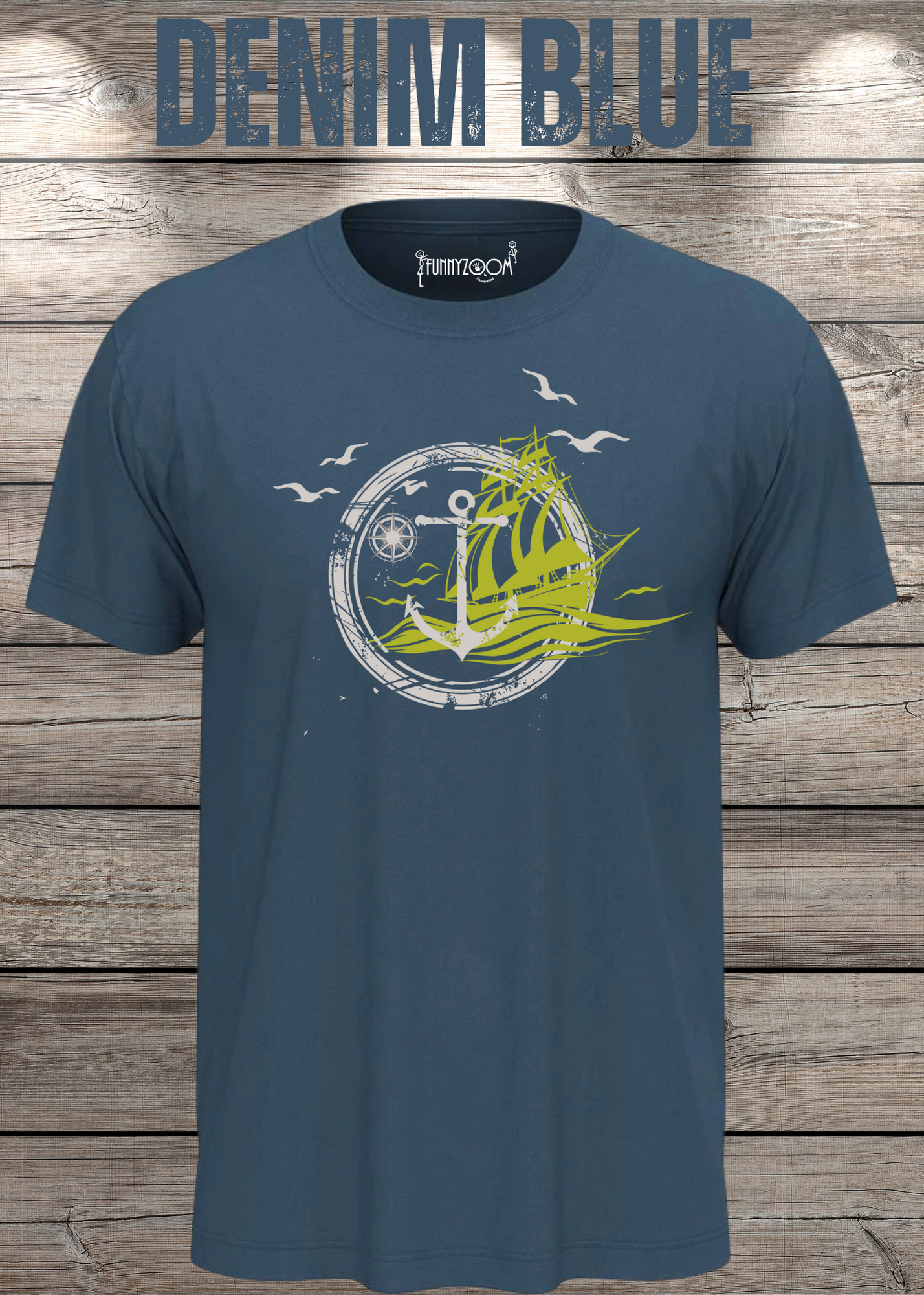 T-Shirt Schiff Anker Kompass Witziges T-Shirt mit Spruch Geschenkidee Freizeit T-Shirt Geburtstagsgeschenk Unisex