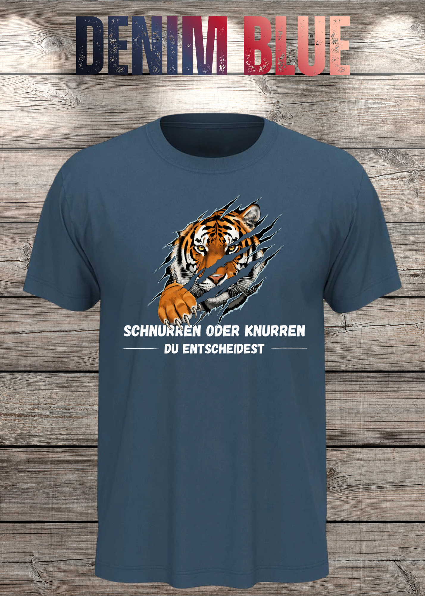 Tiger T-Shirt Unisex - Schnurren oder Knurren Du Entscheidest - Lustiges Raubtier-Shirt