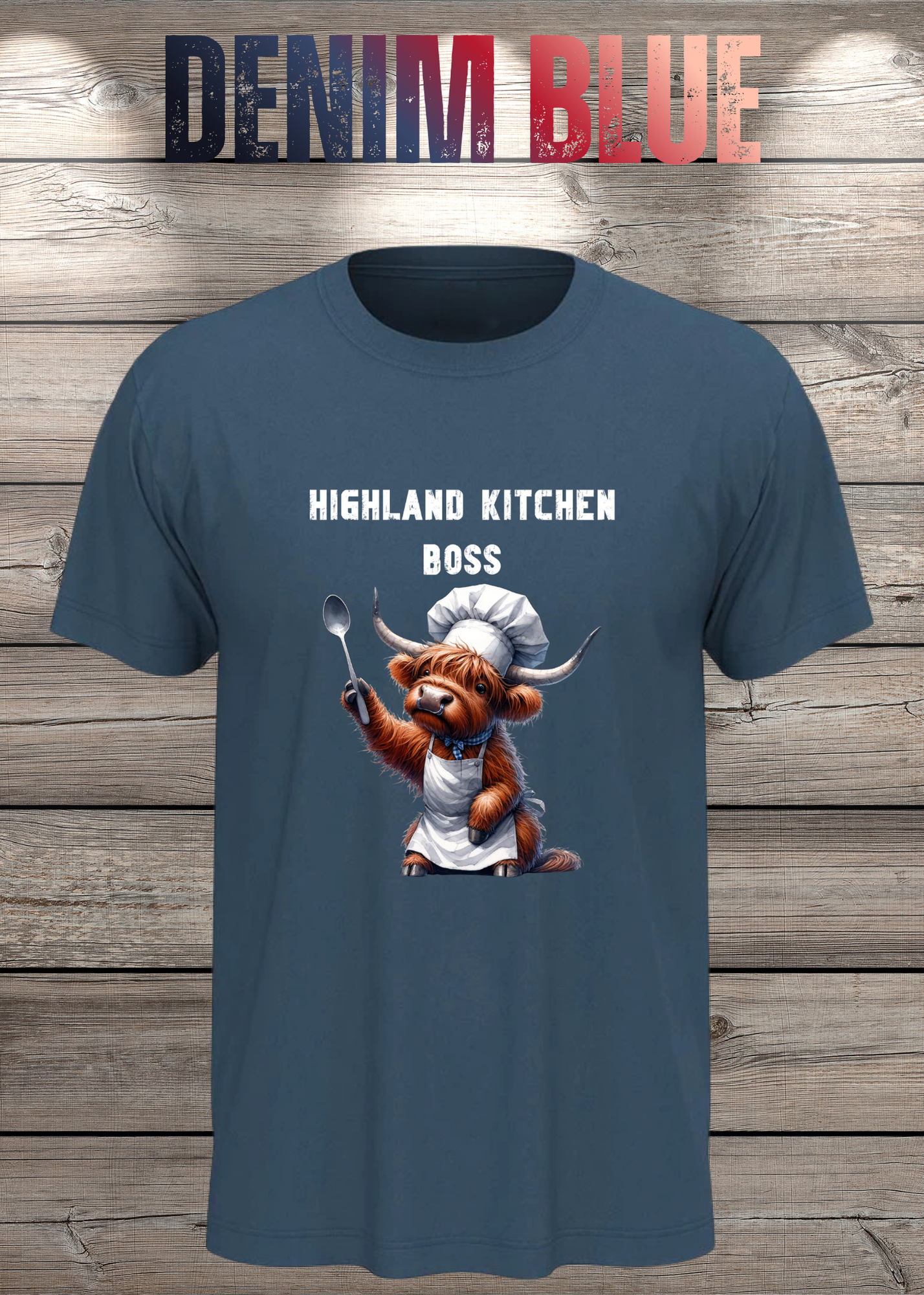Highland Kuh Unisex T-Shirt Highland Kitchen Boss - Zottel-Chef - Zottel Chefin