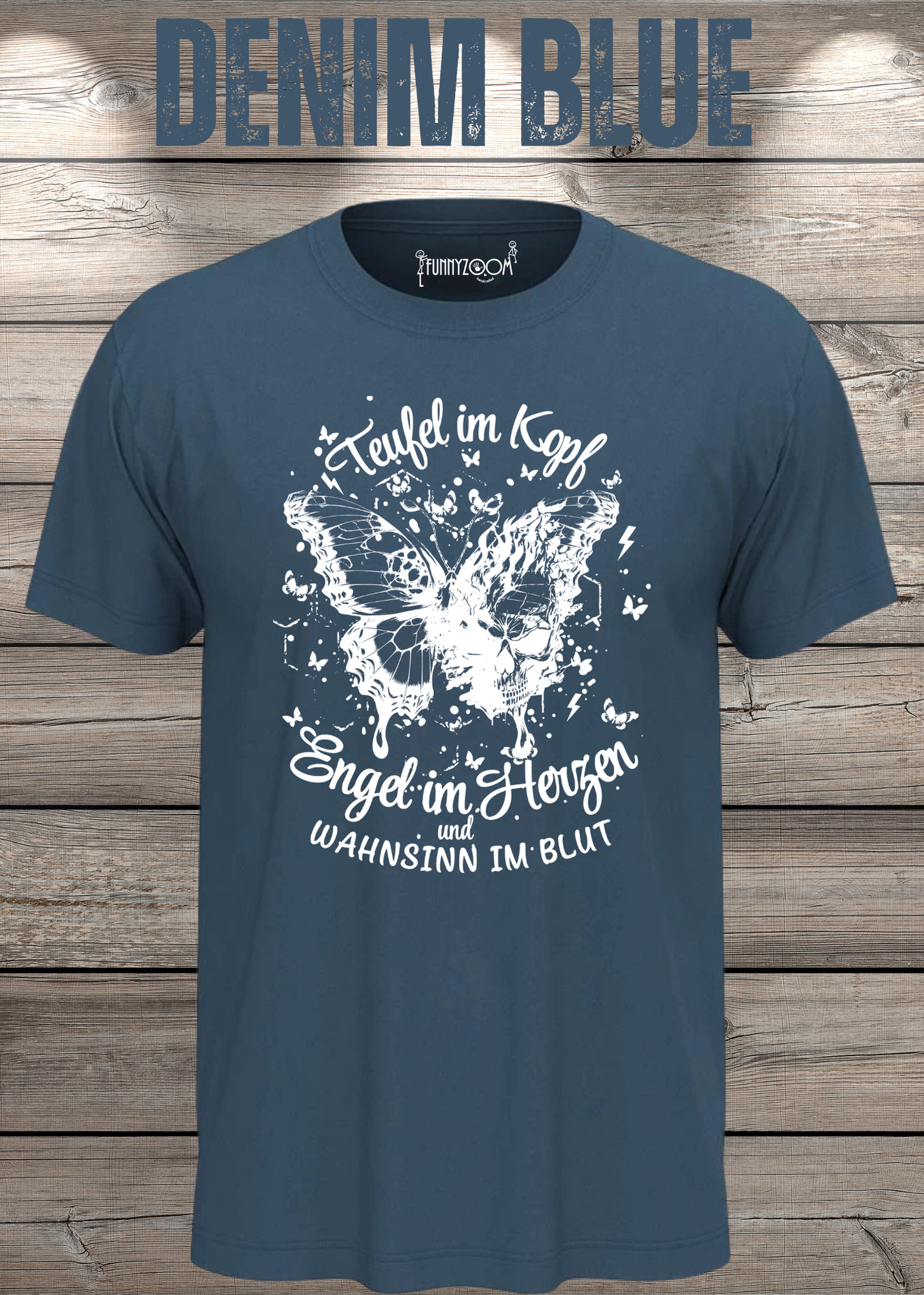 T-Shirt Teufel im Kopf Engel im Herzen Witziges T-Shirt mit Spruch Geschenkidee Unisex