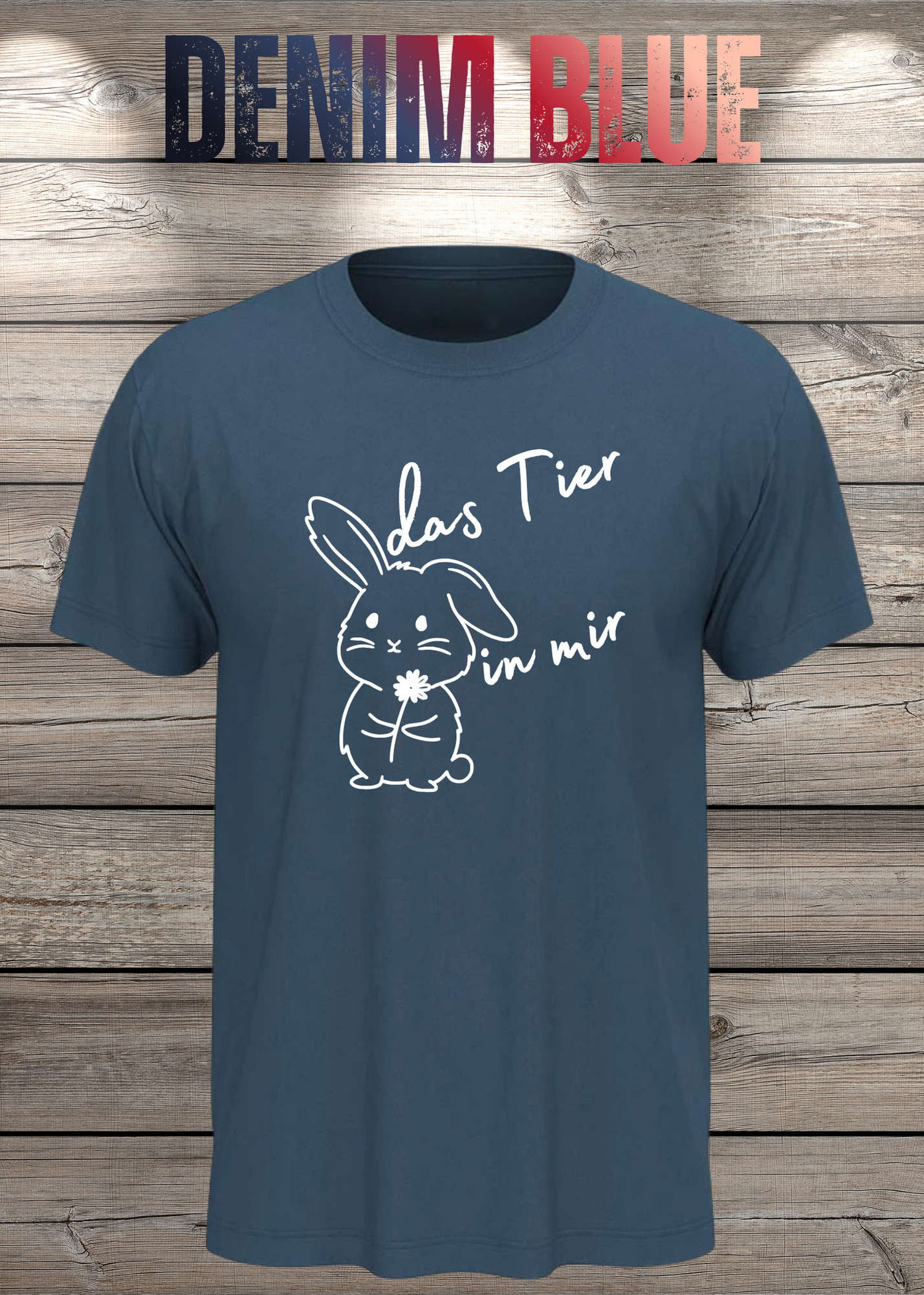 T-Shirt 'Das Tier in mir' - Witziges Spruch-Shirt mit süßem Hasen-Motiv