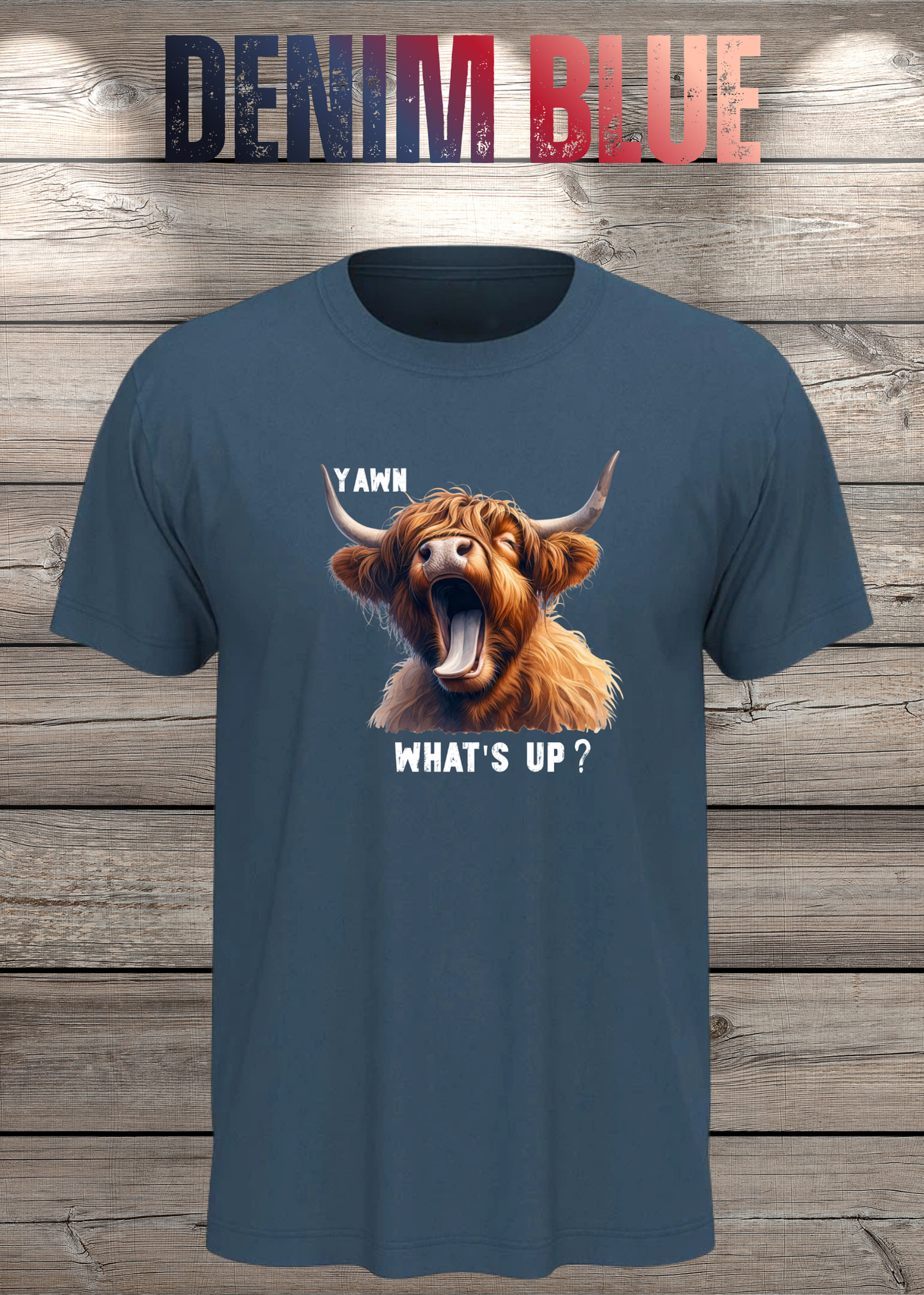 Highland Kuh T-Shirt Yawn, what's up? - Für Professionelle Faulpelze