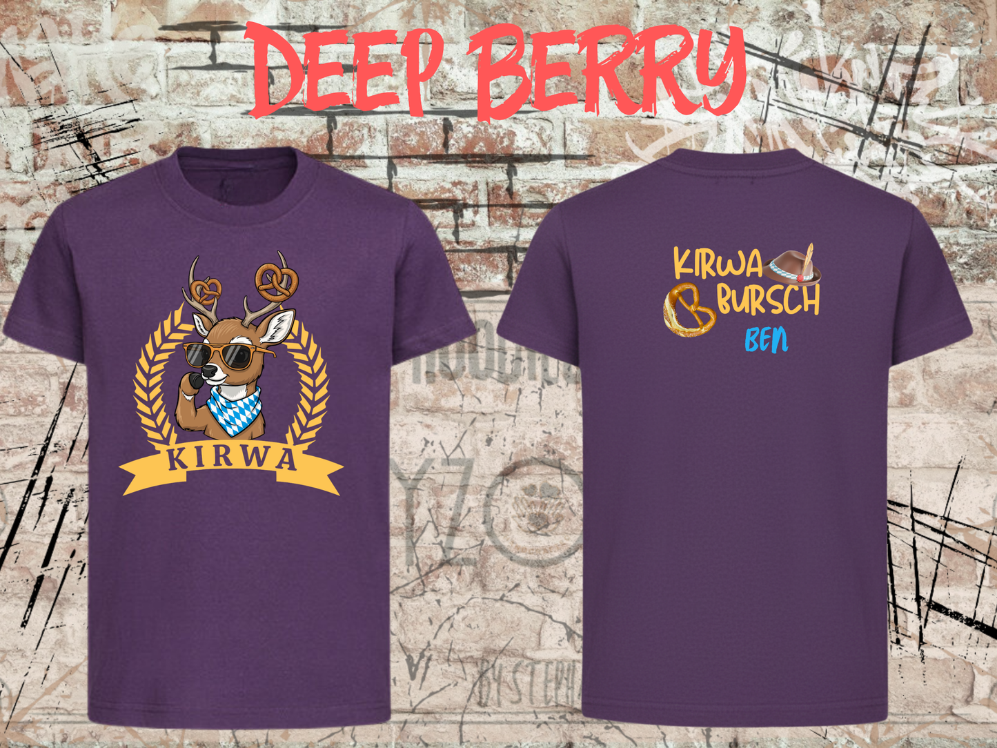 Jungen T-Shirt Kirwa Bursch Bayerisches Volksfest Shirt – Personalisierbar mit Vornamen