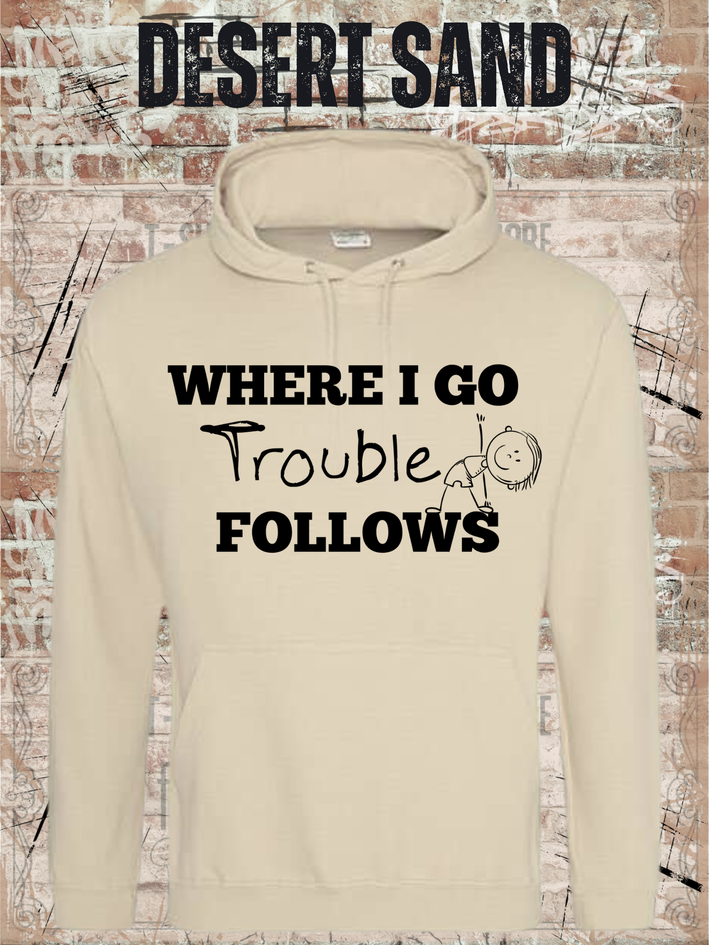 Eltern Hoodie 'Where I Go Trouble Follows' – Partnerlook mit Sohn | Unisex Kapuzenpulli