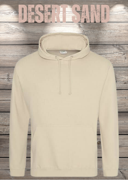 Hoodie Unisex mit Wunschmotiv bedrucken in Desert Sand.